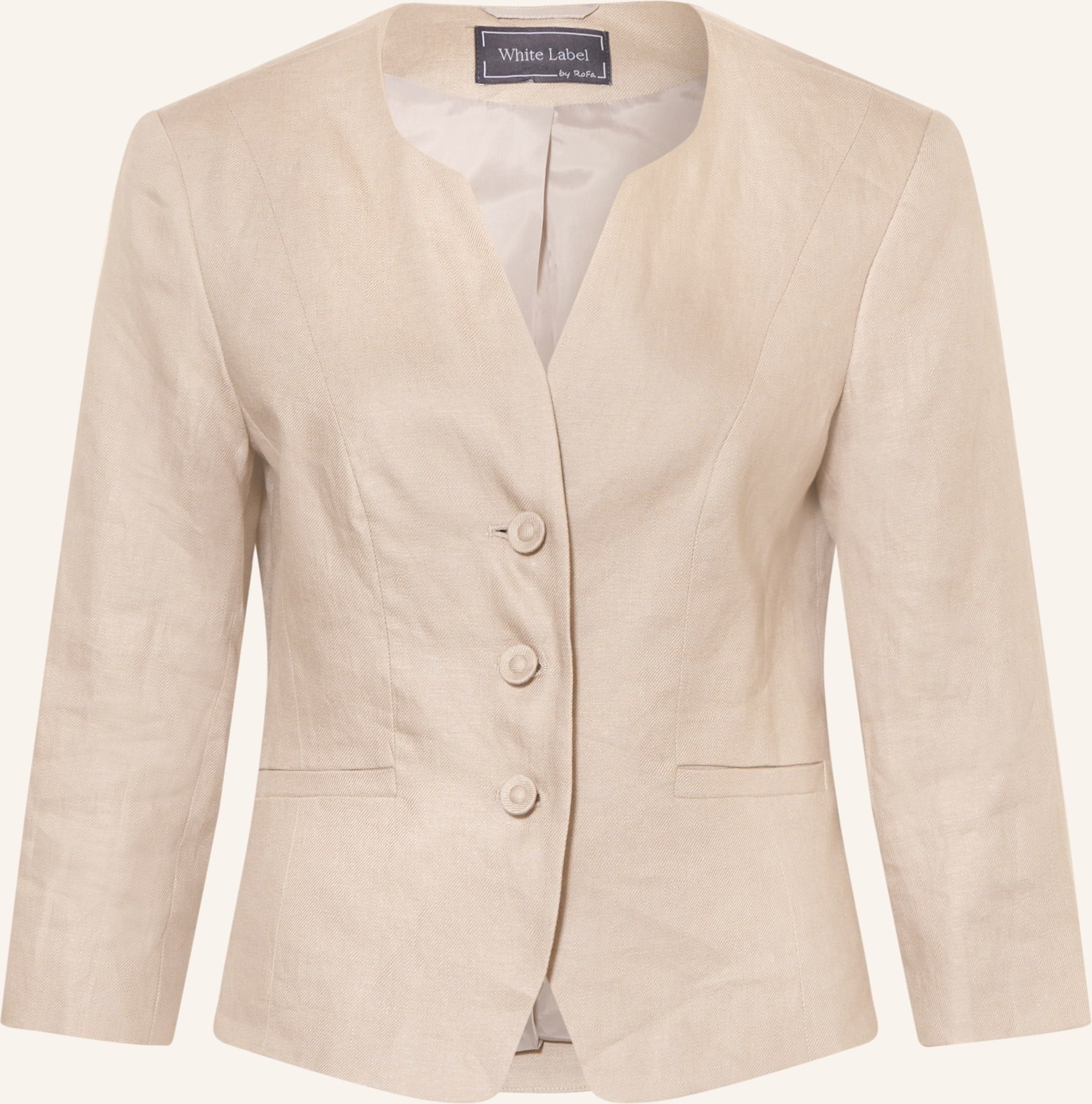 White Label Leinenblazer Mit 3/4-Arm beige