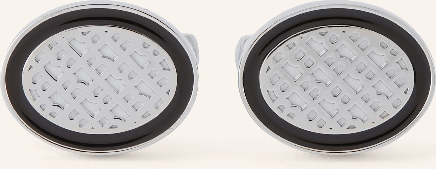 Boss Manschettenknöpfe Ovalmono Mit Geschenkbox schwarz