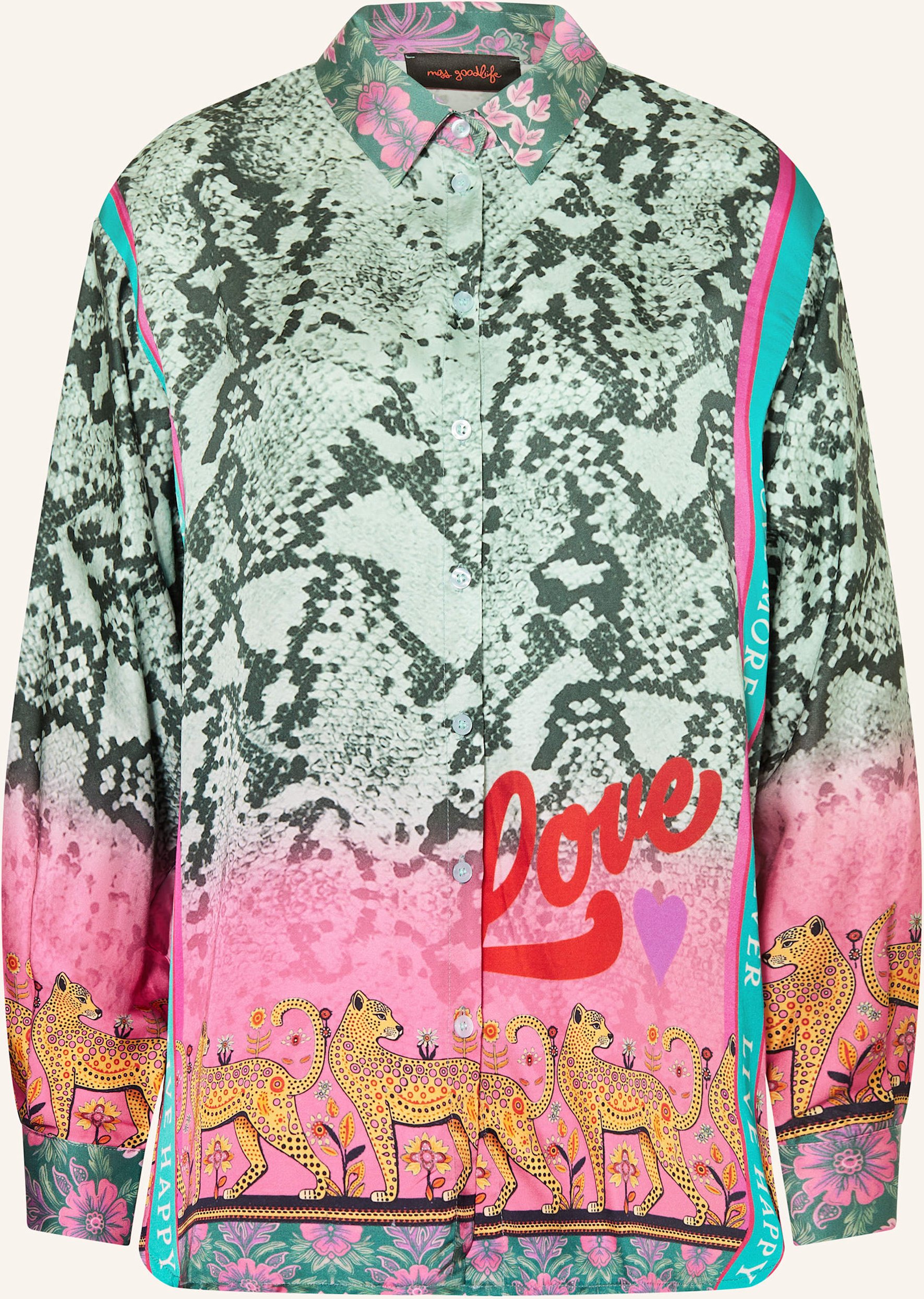 Miss Goodlife Hemdbluse Aus Satin gruen