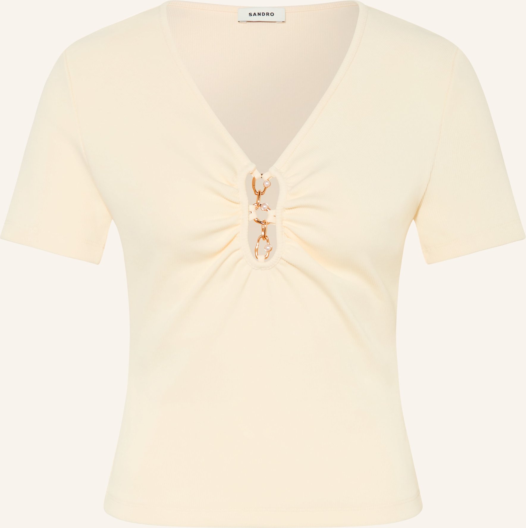 Sandro T-Shirt Mit Cut-Out weiss