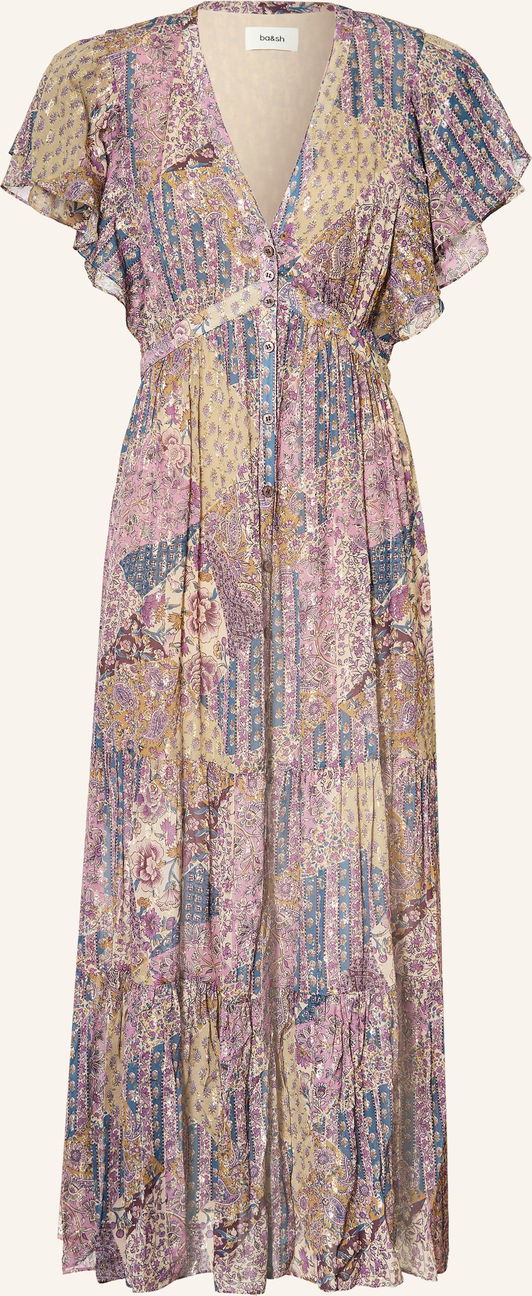 Ba&Sh Kleid Pareta Mit Glitzergarn pink