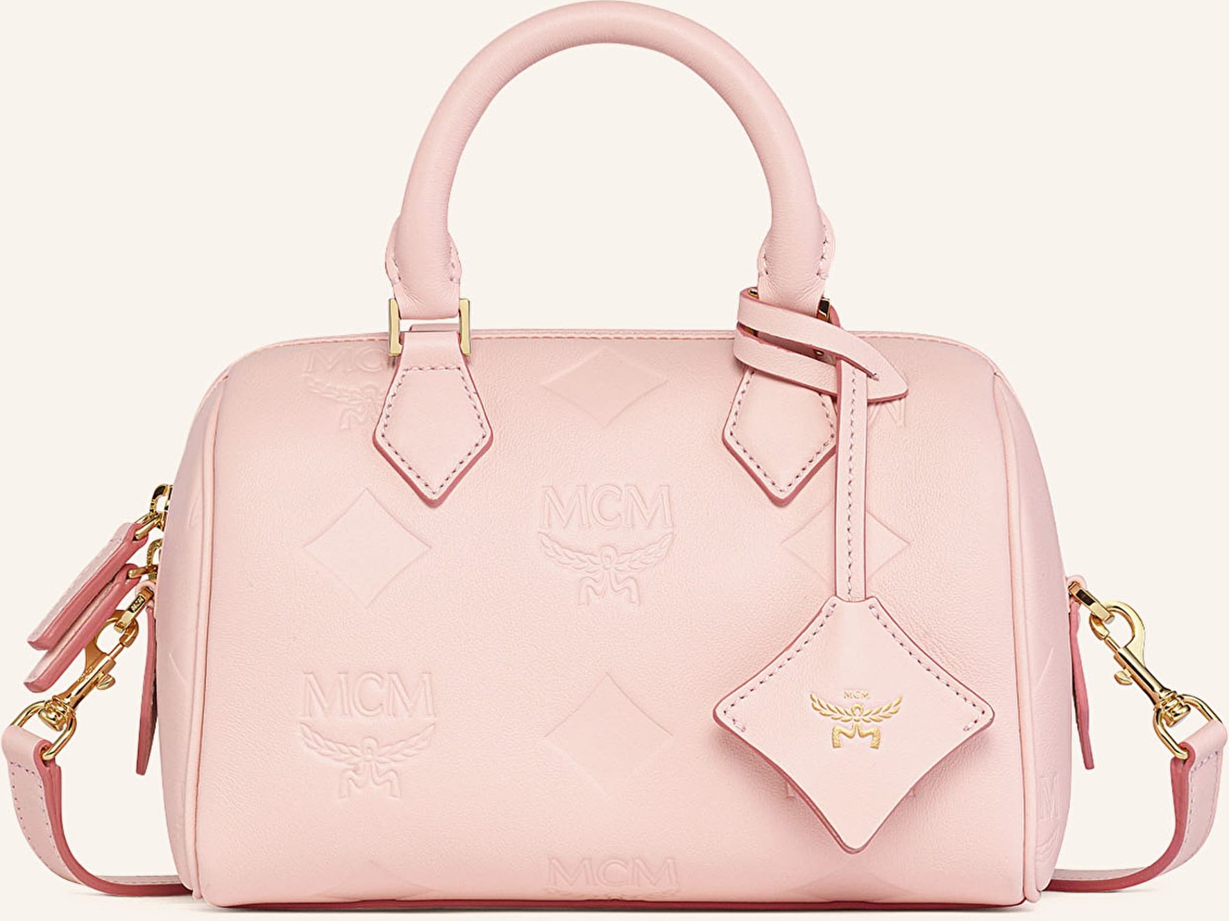 Mcm Handtasche Ella Boston Small rosa