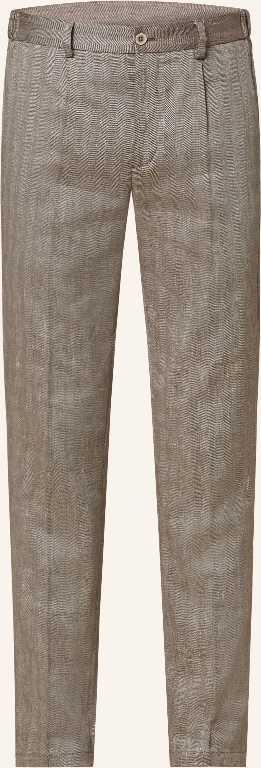 Paul Anzughose Slim Fit Mit Leinen braun