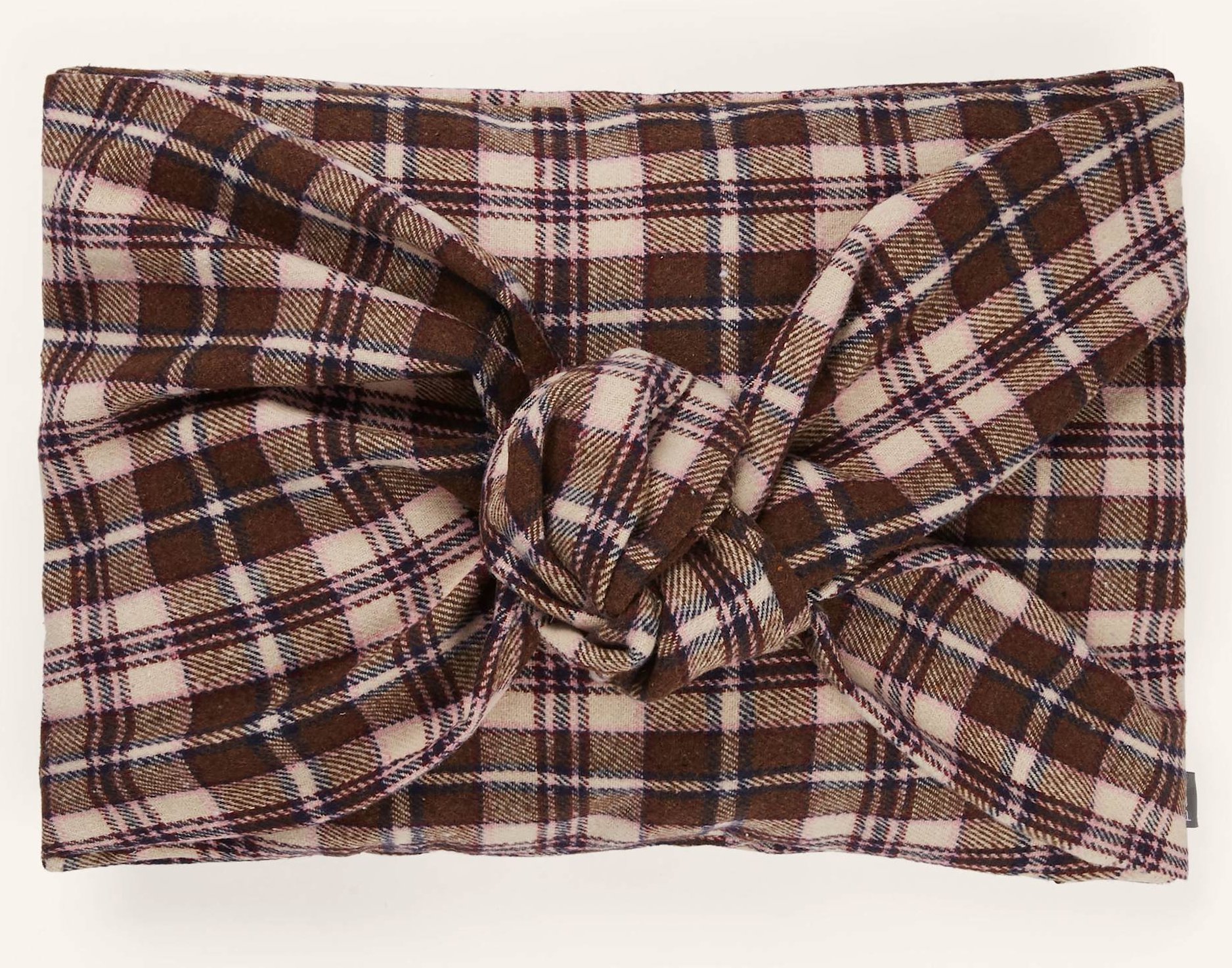 Thumbnail - Pad Dekokissenhülle Tartan Bow braun