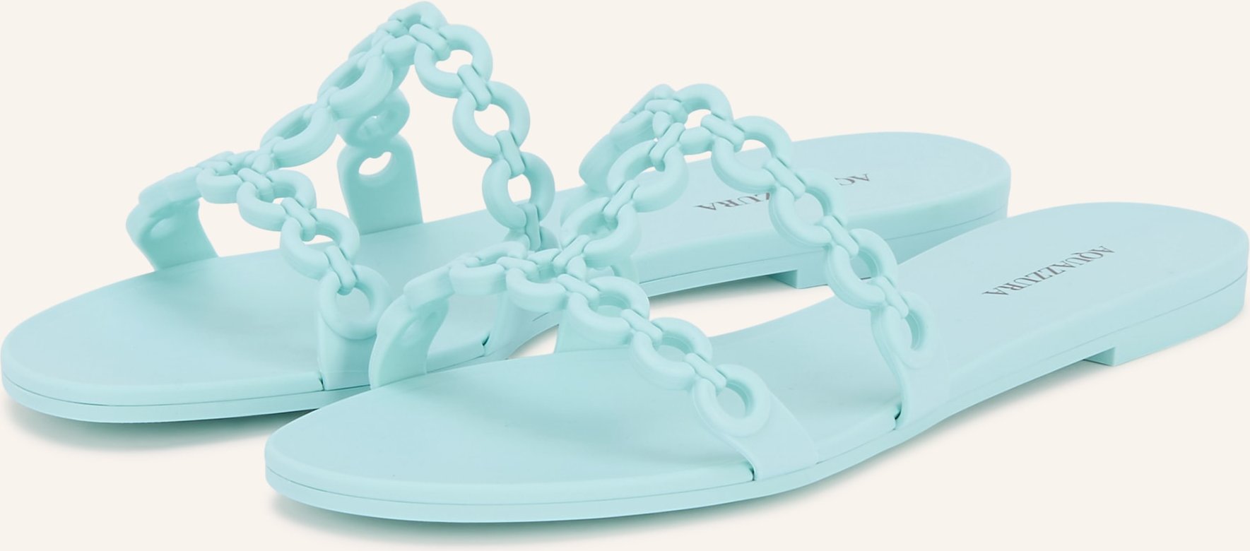 Aquazzura Pantoletten Infinity Chain blau