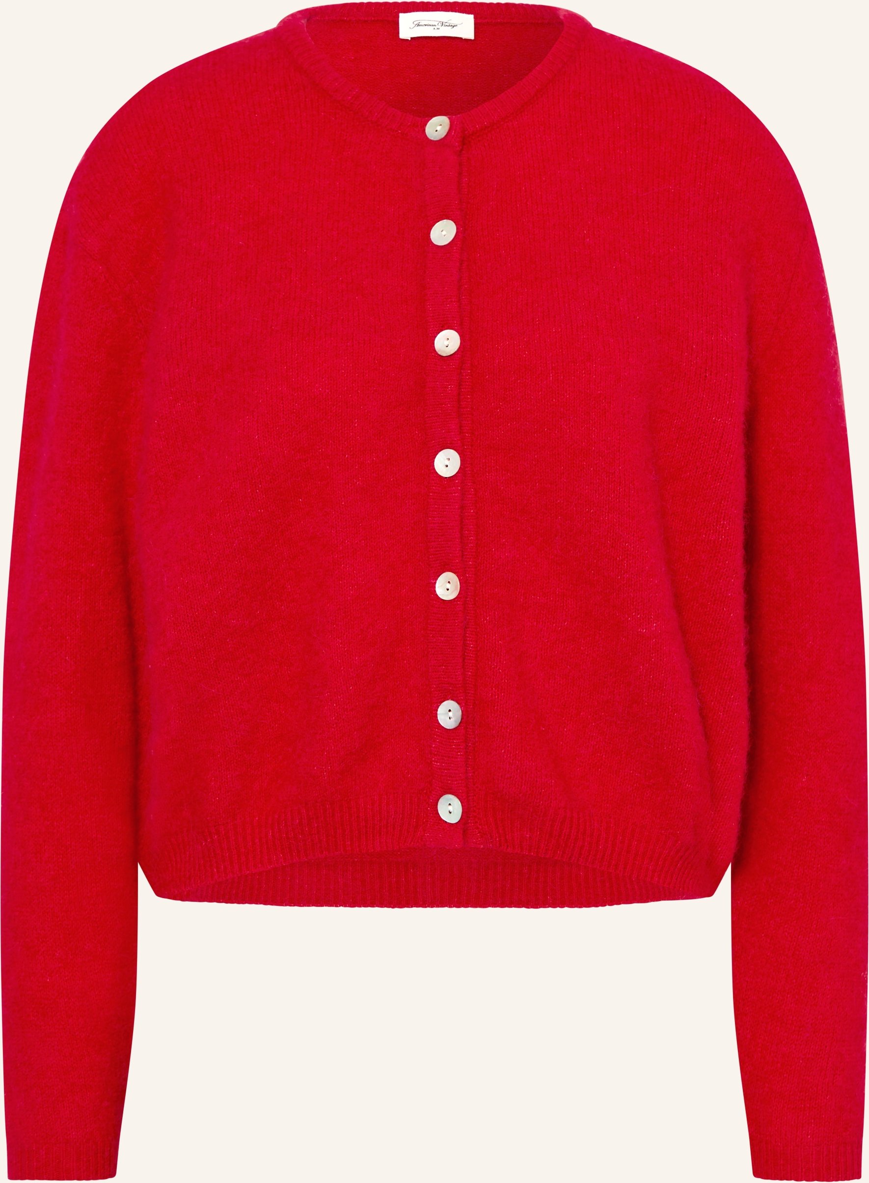 American Vintage Strickjacke Mit Alpaka rot