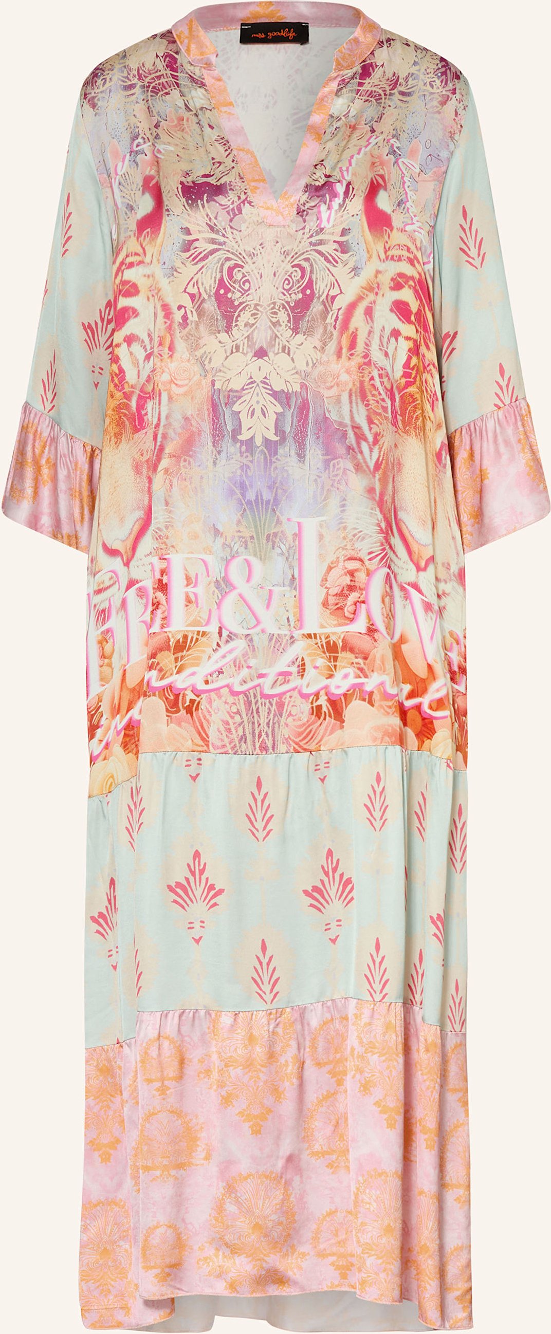 Miss Goodlife Satinkleid Mit 3/4-Arm gruen