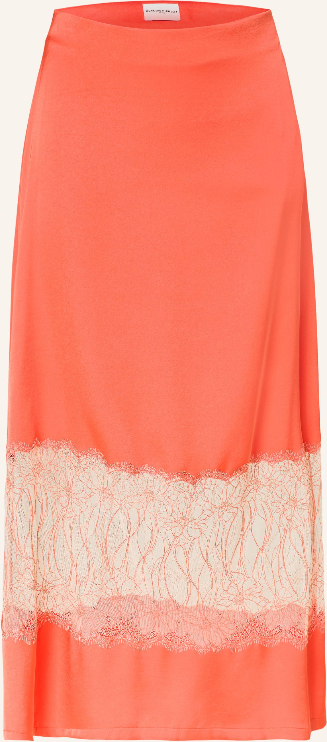 Claudie Pierlot Satinrock Mit Spitze orange