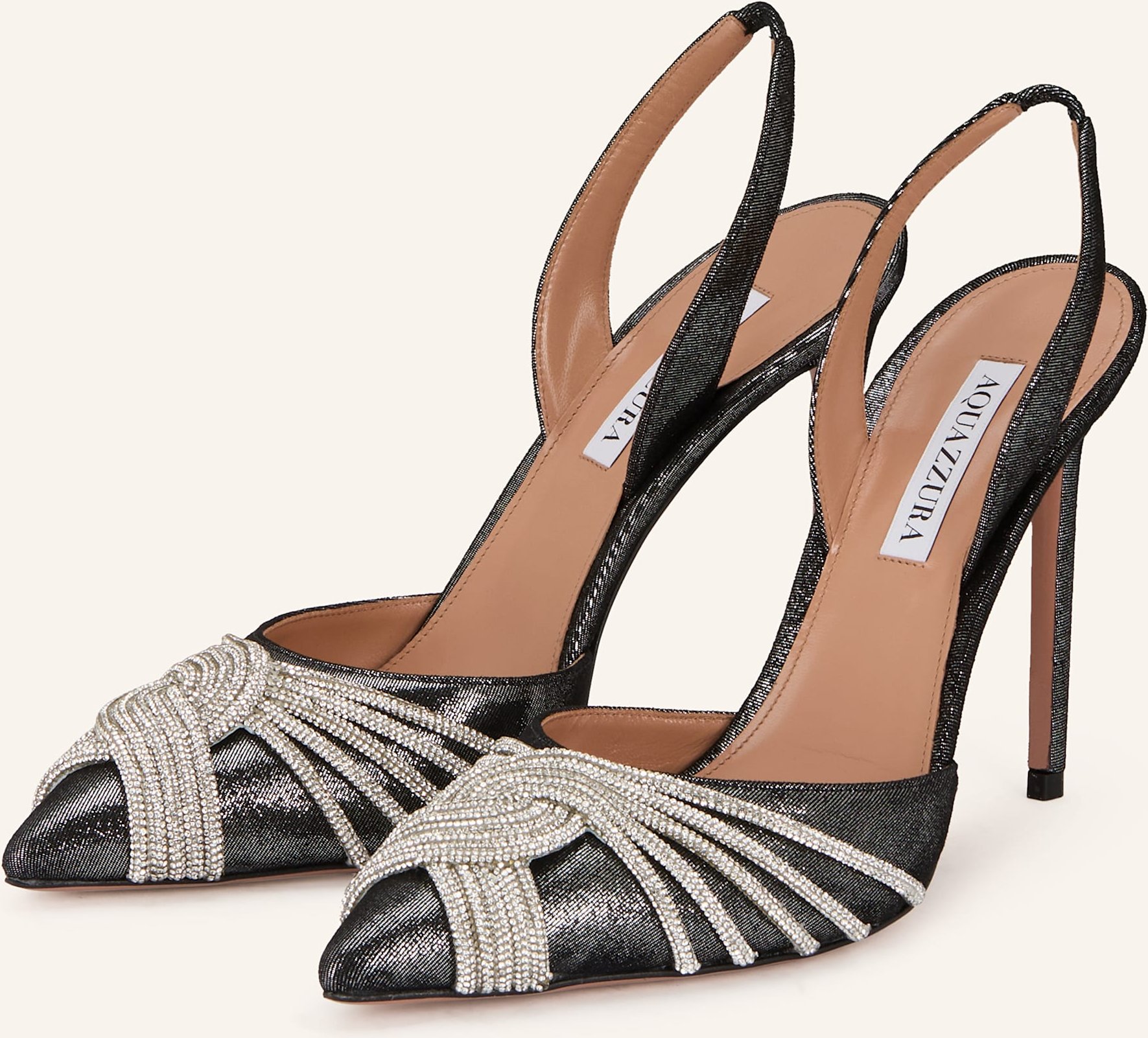 Thumbnail - Aquazzura Slingpumps Gatsby Sling Mit Schmucksteinen schwarz