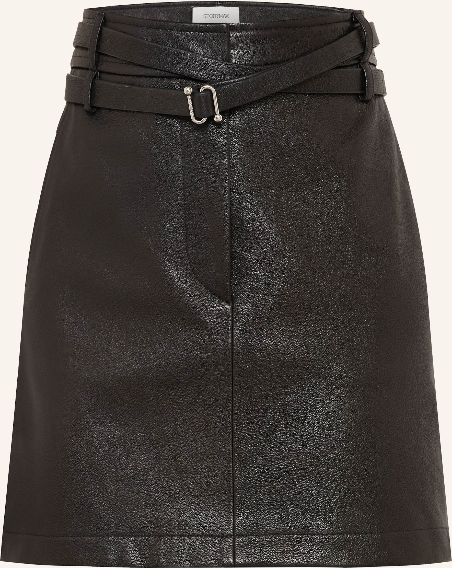 Sportmax Lederrock Patto schwarz