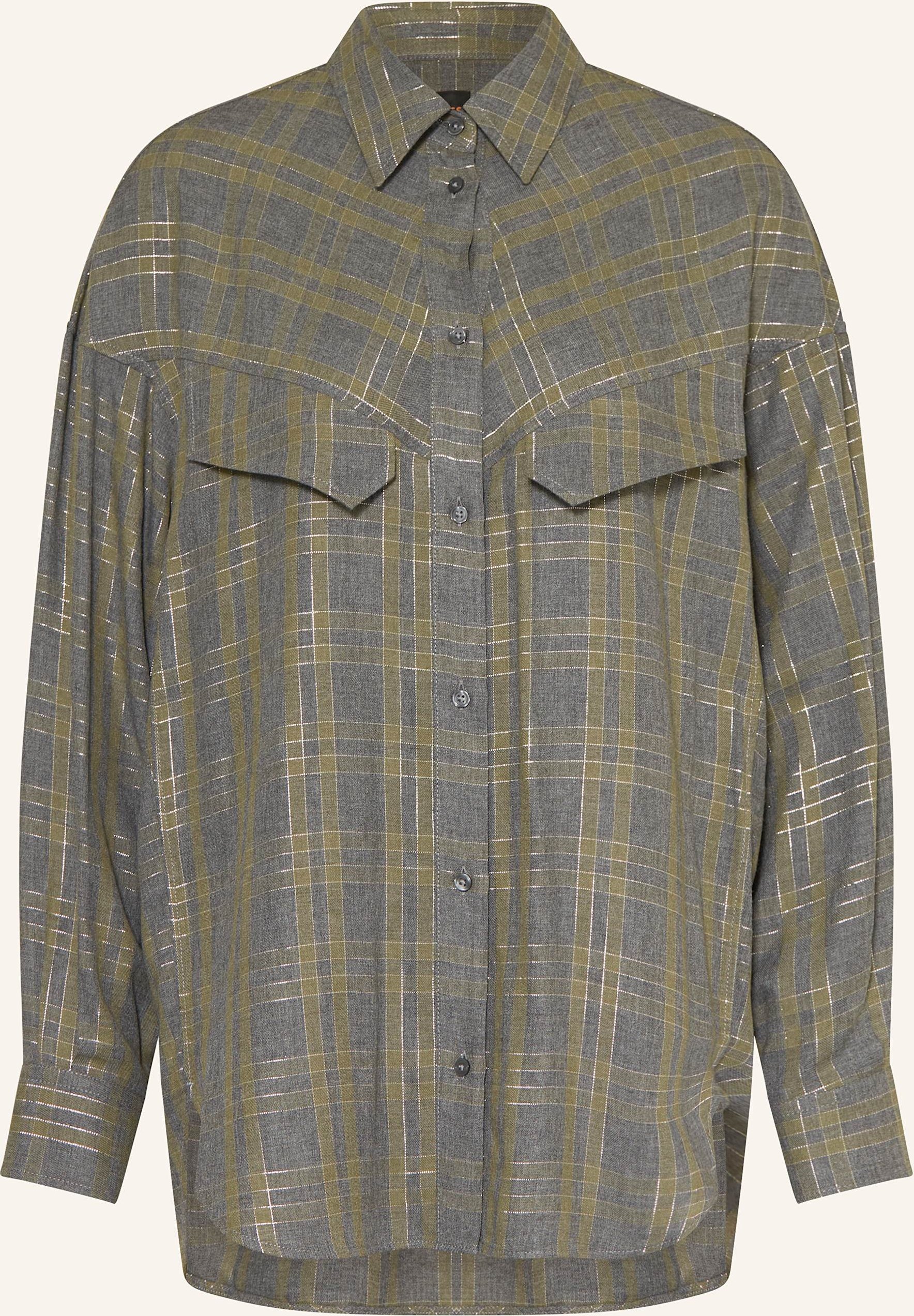 Boss Hemdbluse Bostaffa Mit Glitzergarn weiss