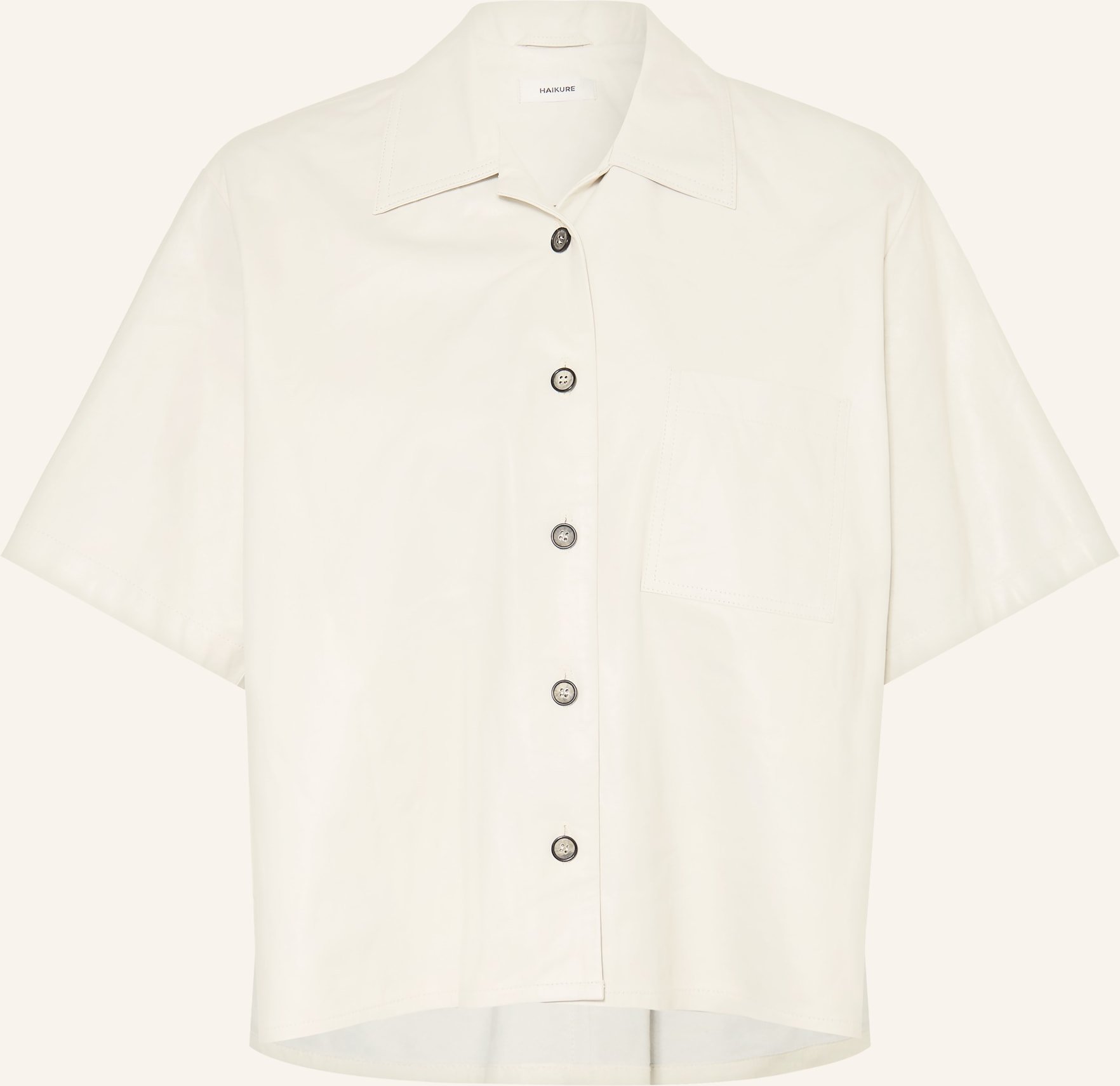 Haikure Hemdbluse Avril Wrincled Aus Leder weiss