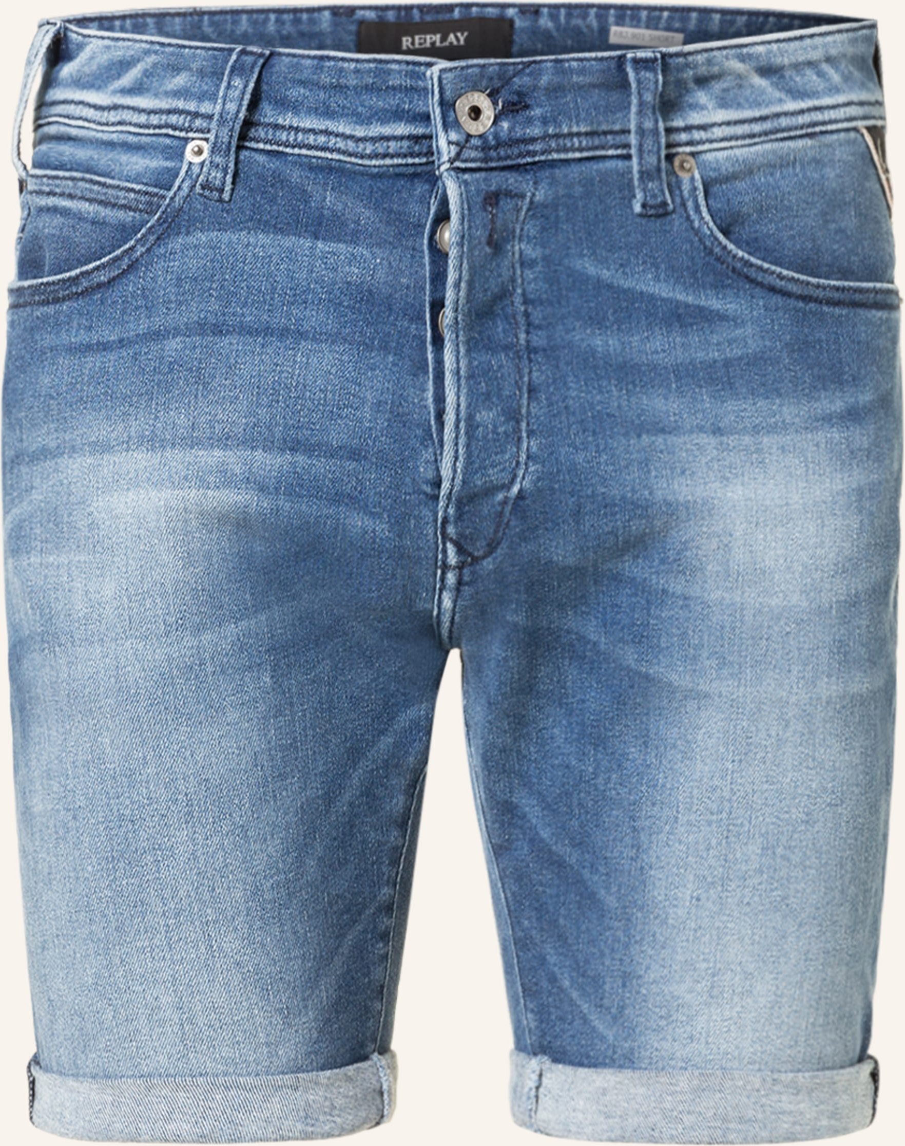 Thumbnail - Replay Jeansshorts Tapered Fit blau