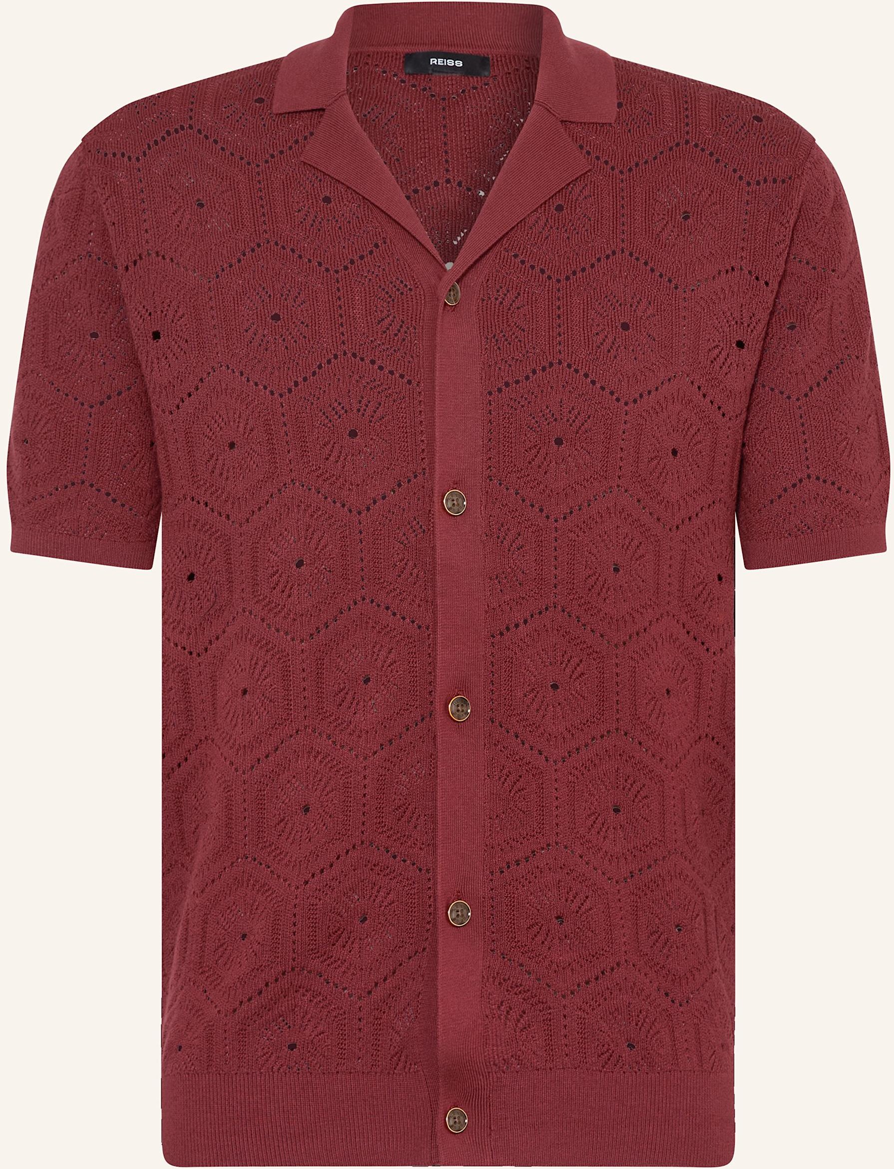 Reiss Strickhemd Royce Regular Fit rot