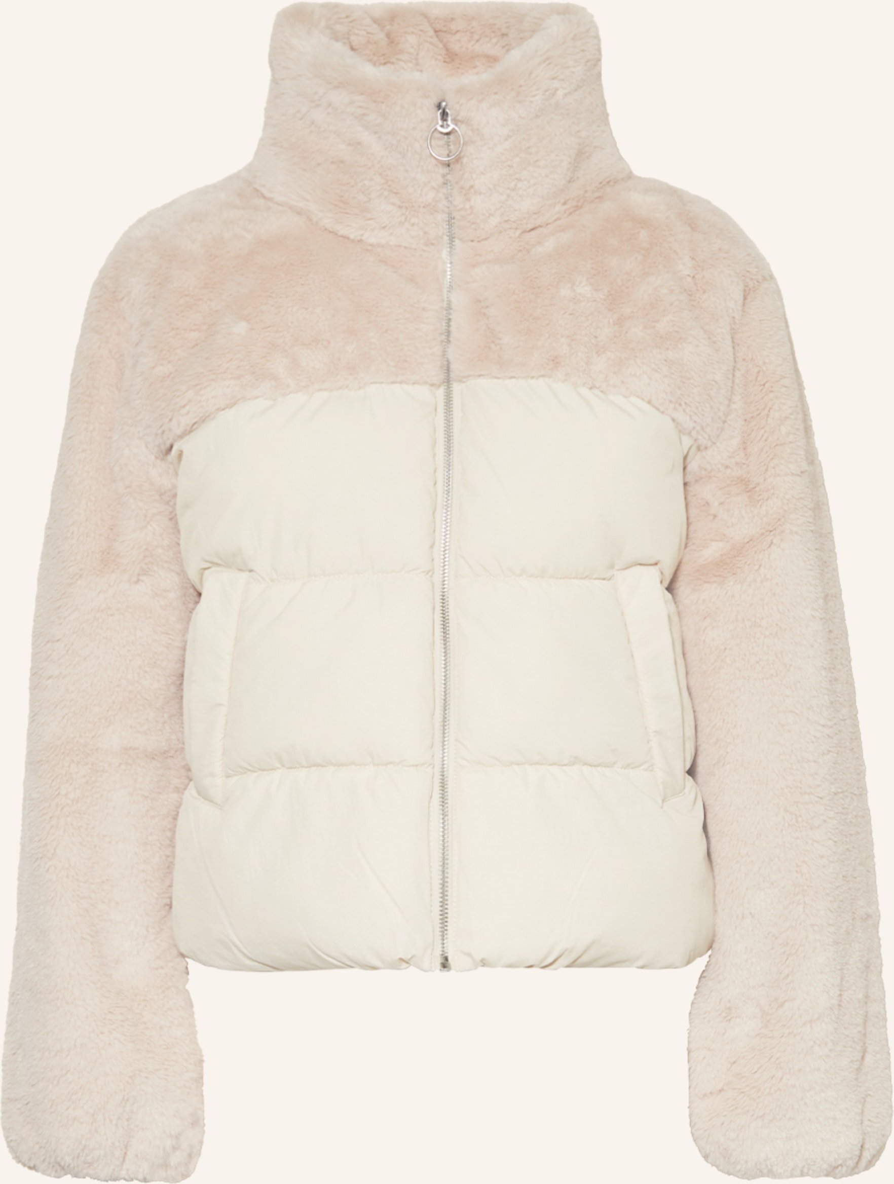 Thumbnail - Only Steppjacke Im Materialmix Mit Kunstfell beige