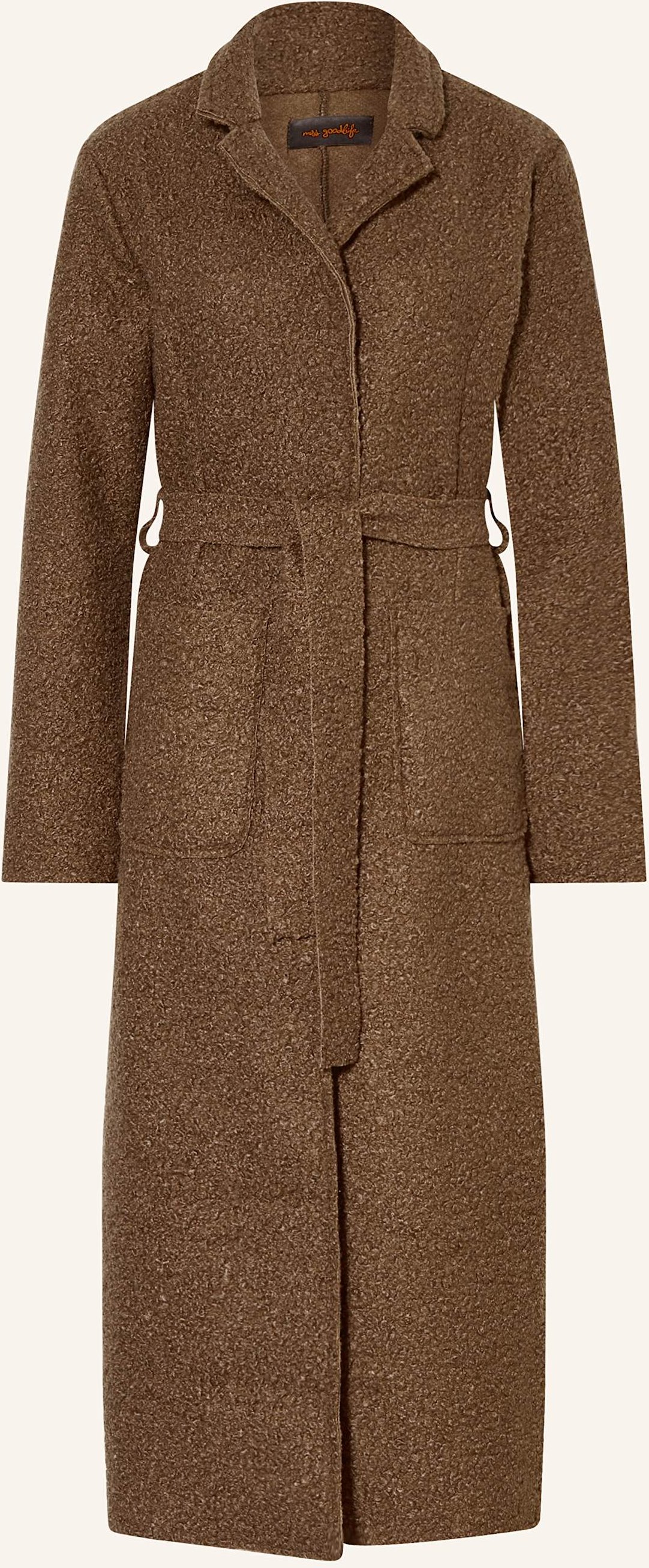Miss Goodlife Bouclé-Mantel braun