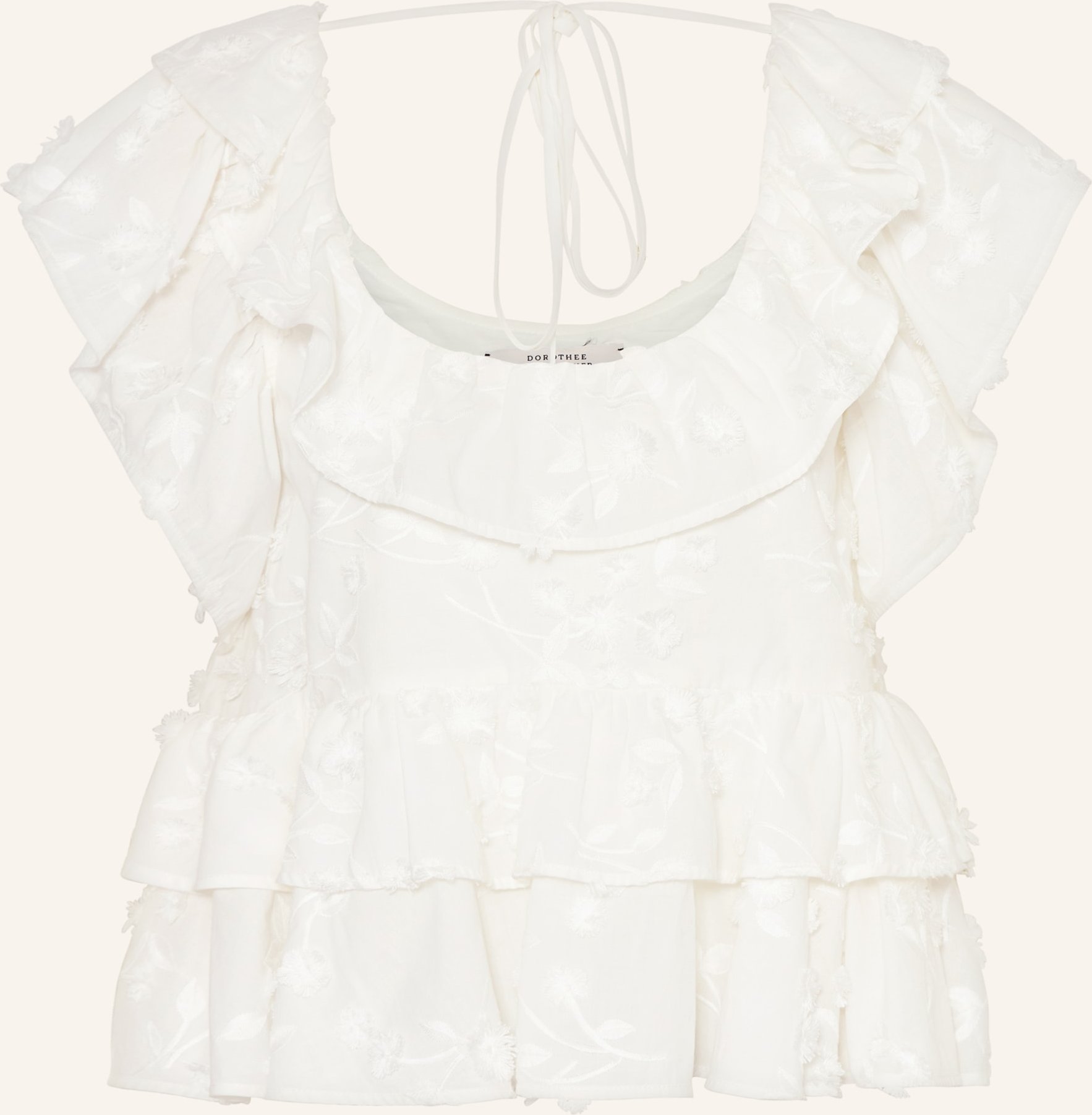 Dorothee Schumacher Blusenshirt Light Volumes Mit Spitze Und Volants weiss
