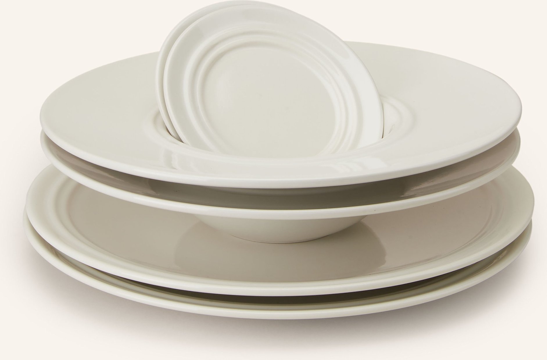 Broste Copenhagen 6-Tlg. Geschirr-Set Stevns weiss