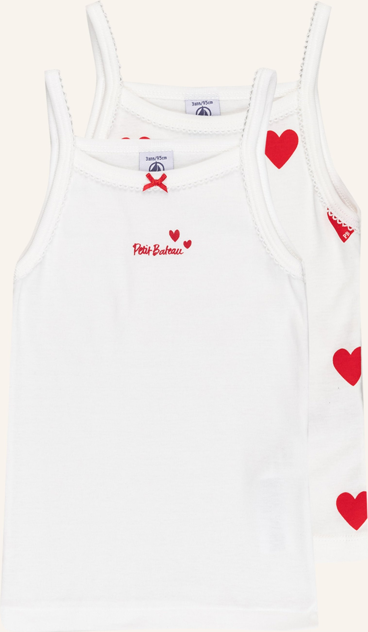 Thumbnail - Petit Bateau 2er-Pack Tops weiss