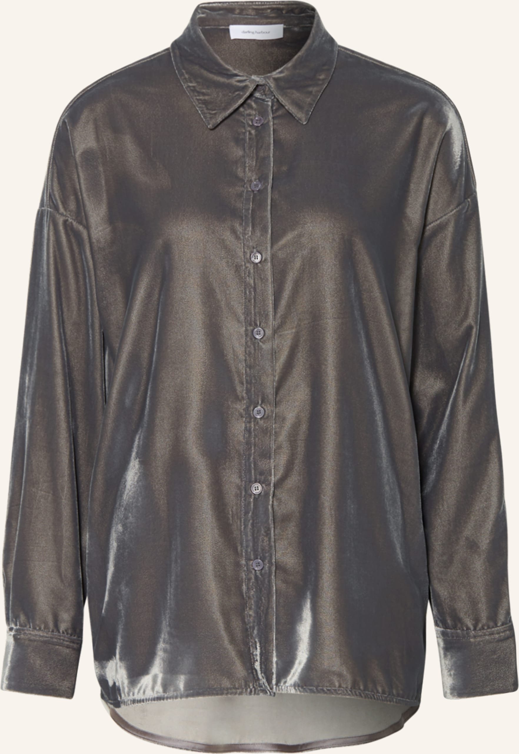 Darling Harbour Hemdbluse Aus Samt grau