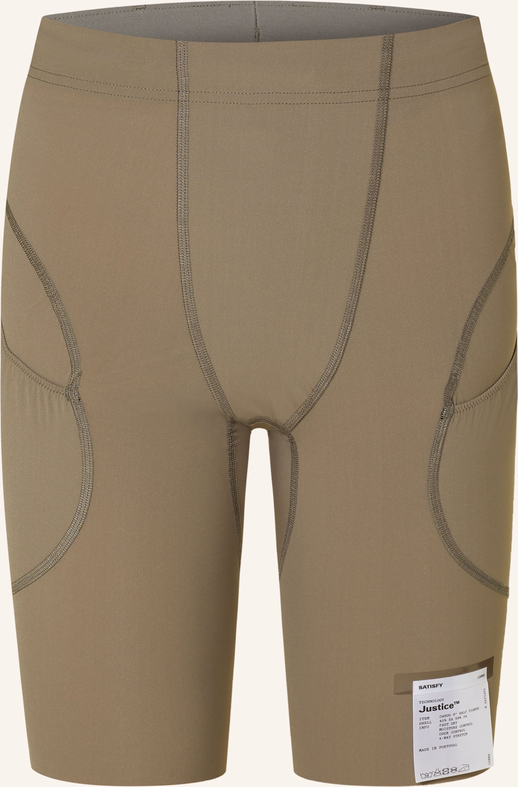 Satisfy Laufshorts Justice Cargo Half Tights beige