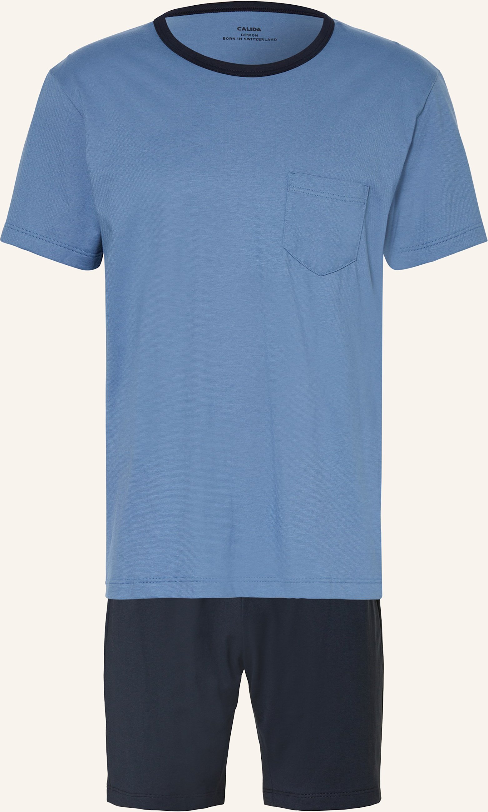 Thumbnail - Calida Shorty-Schlafanzug Relax Essentials blau