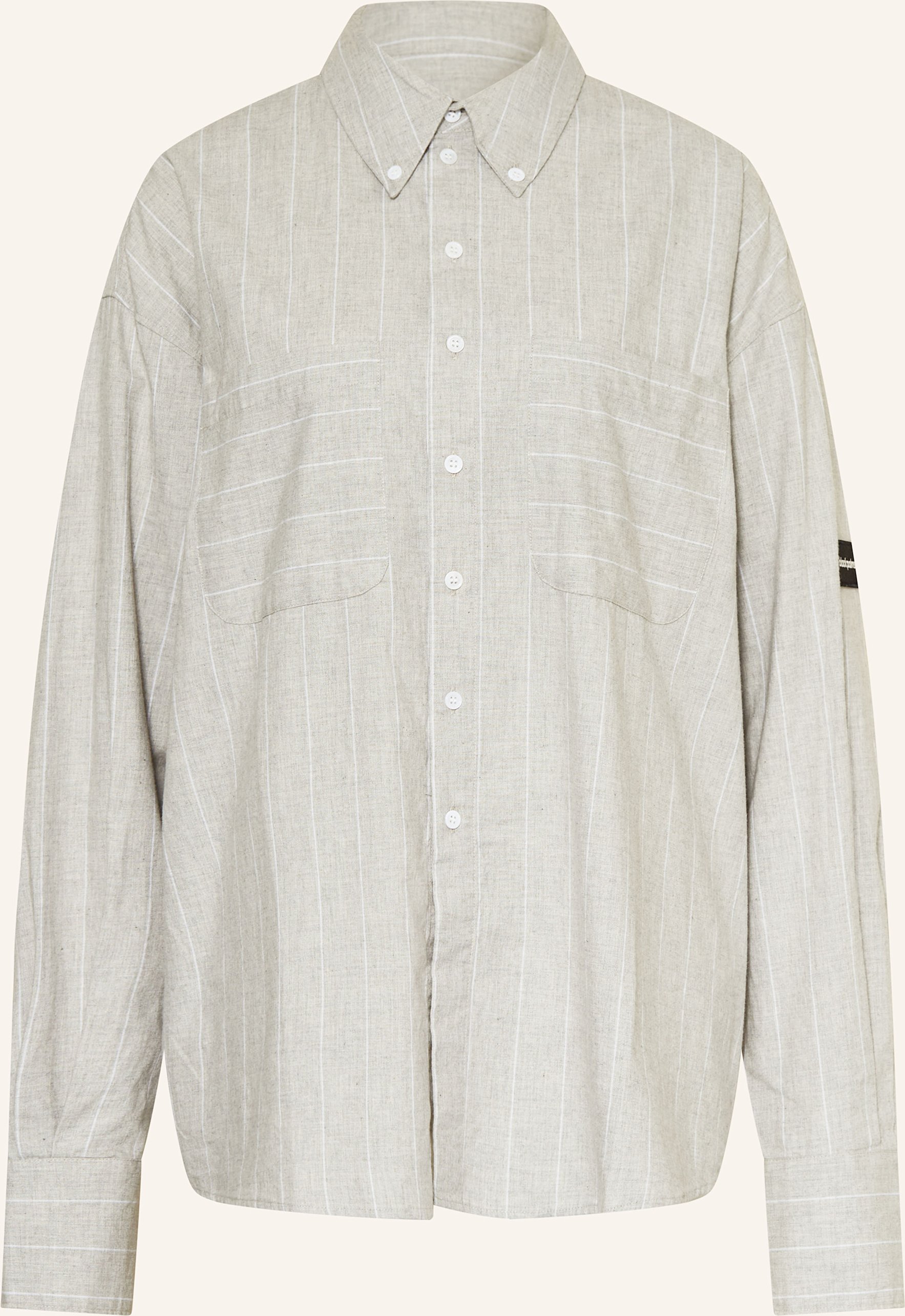 Black Palms Oversized-Hemdbuse Brino grau