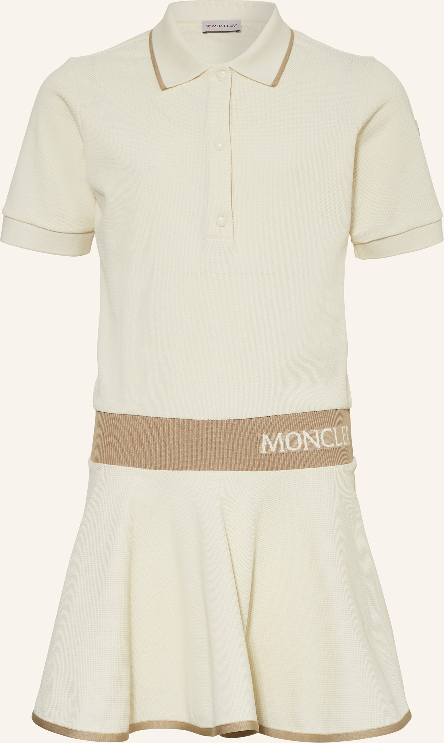 Moncler Enfant Piqué-Kleid weiss