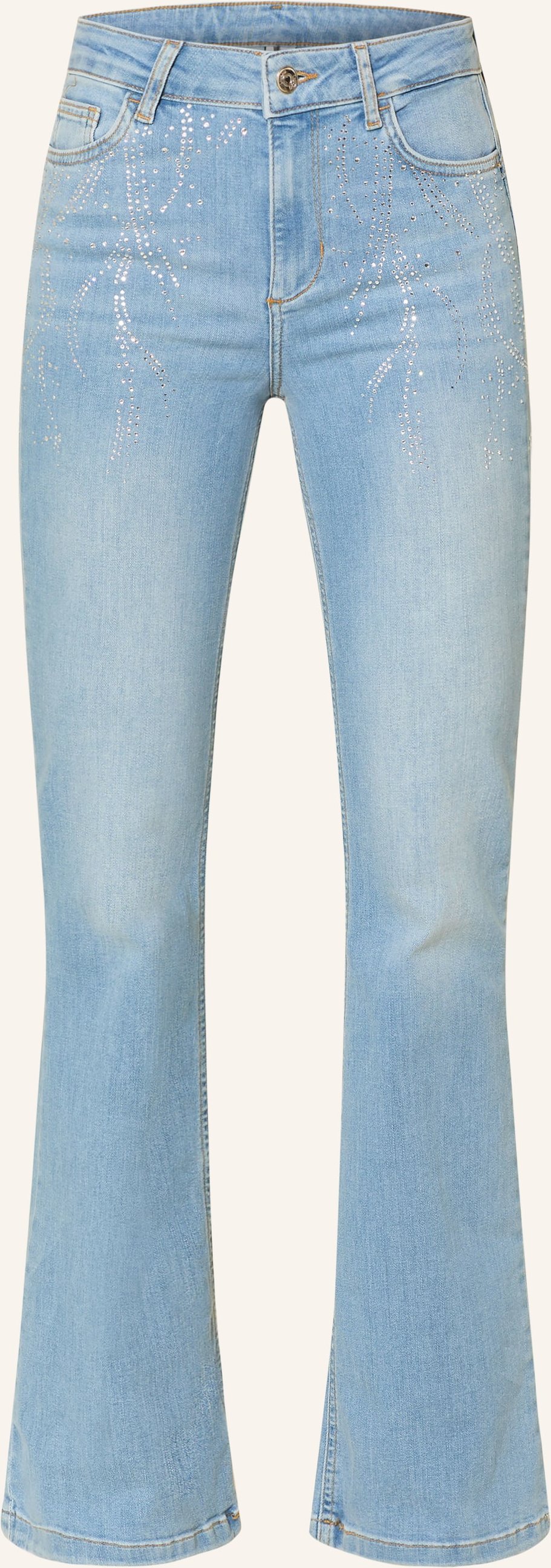 Liu Jo Flared Jeans Beat Mit Schmucksteinen blau