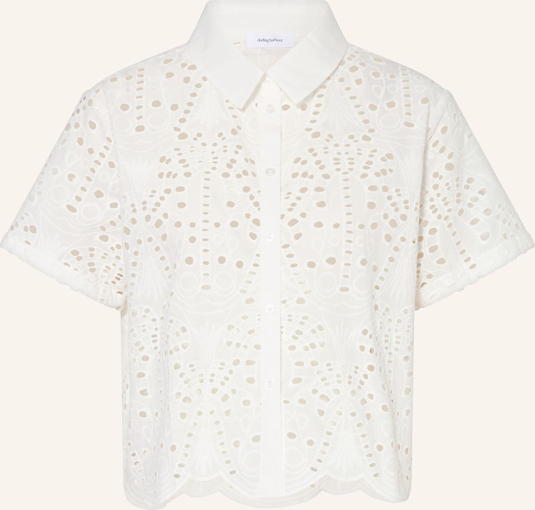 Darling Harbour Hemdbluse Aus Lochspitze weiss