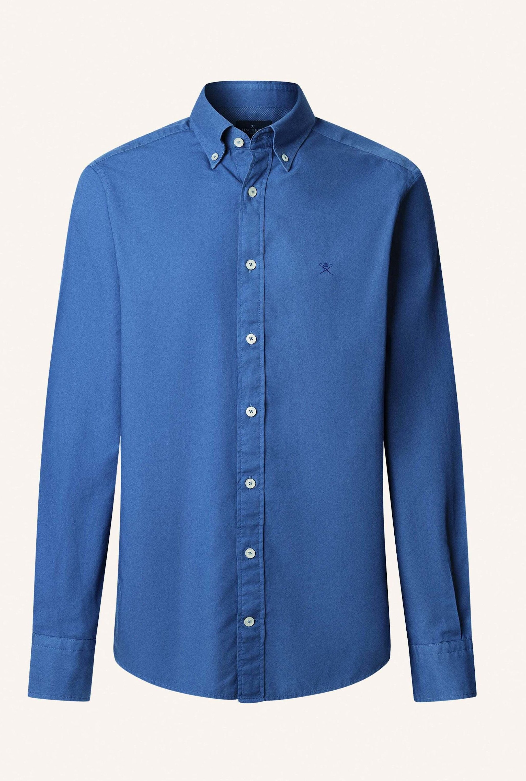 Hackett London Freizeithemd Ess Gmt Dyed Oxford blau