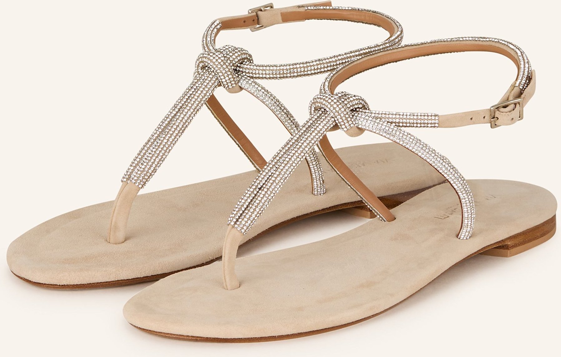 Viamercanti Zehentrenner Erchie Mit Schmucksteinen beige