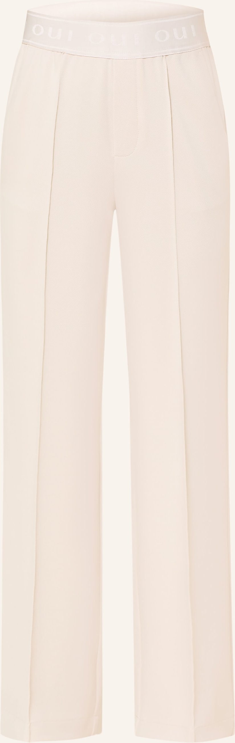 Oui Jerseyhose Lacy weiss