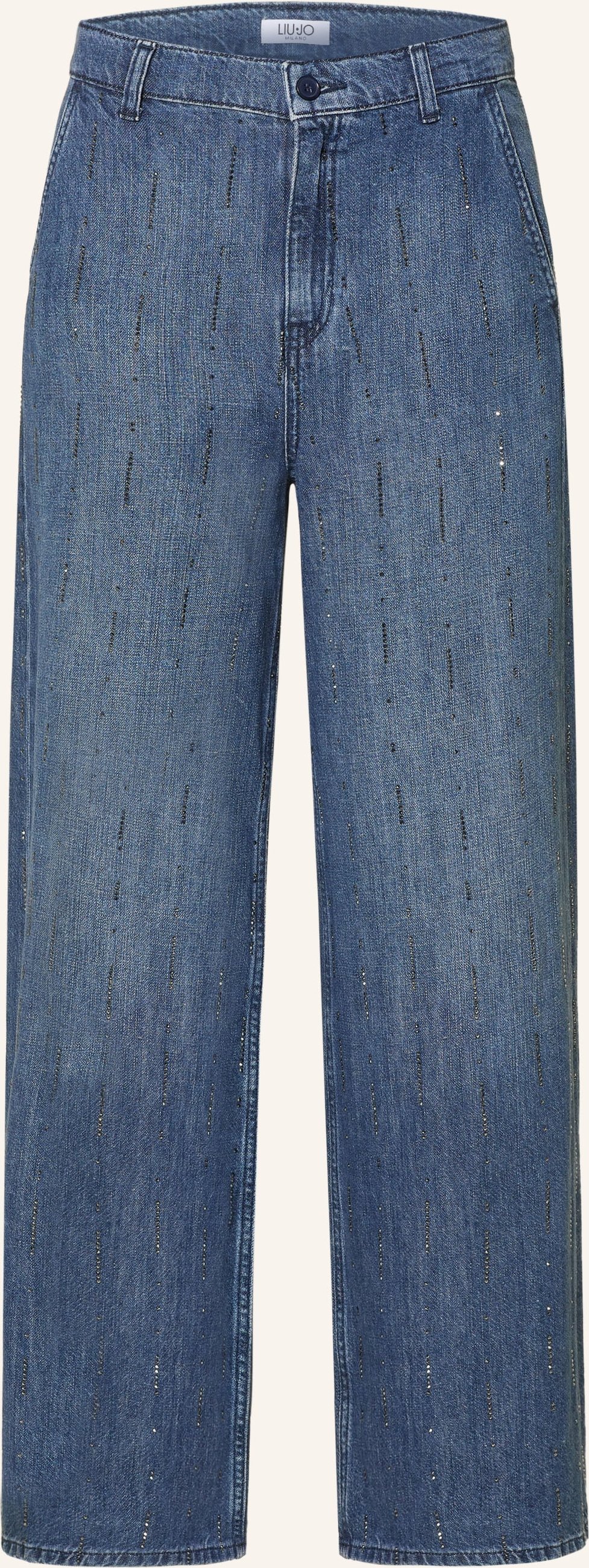 Liu Jo Wide Leg Jeans Mit Schmucksteinen blau