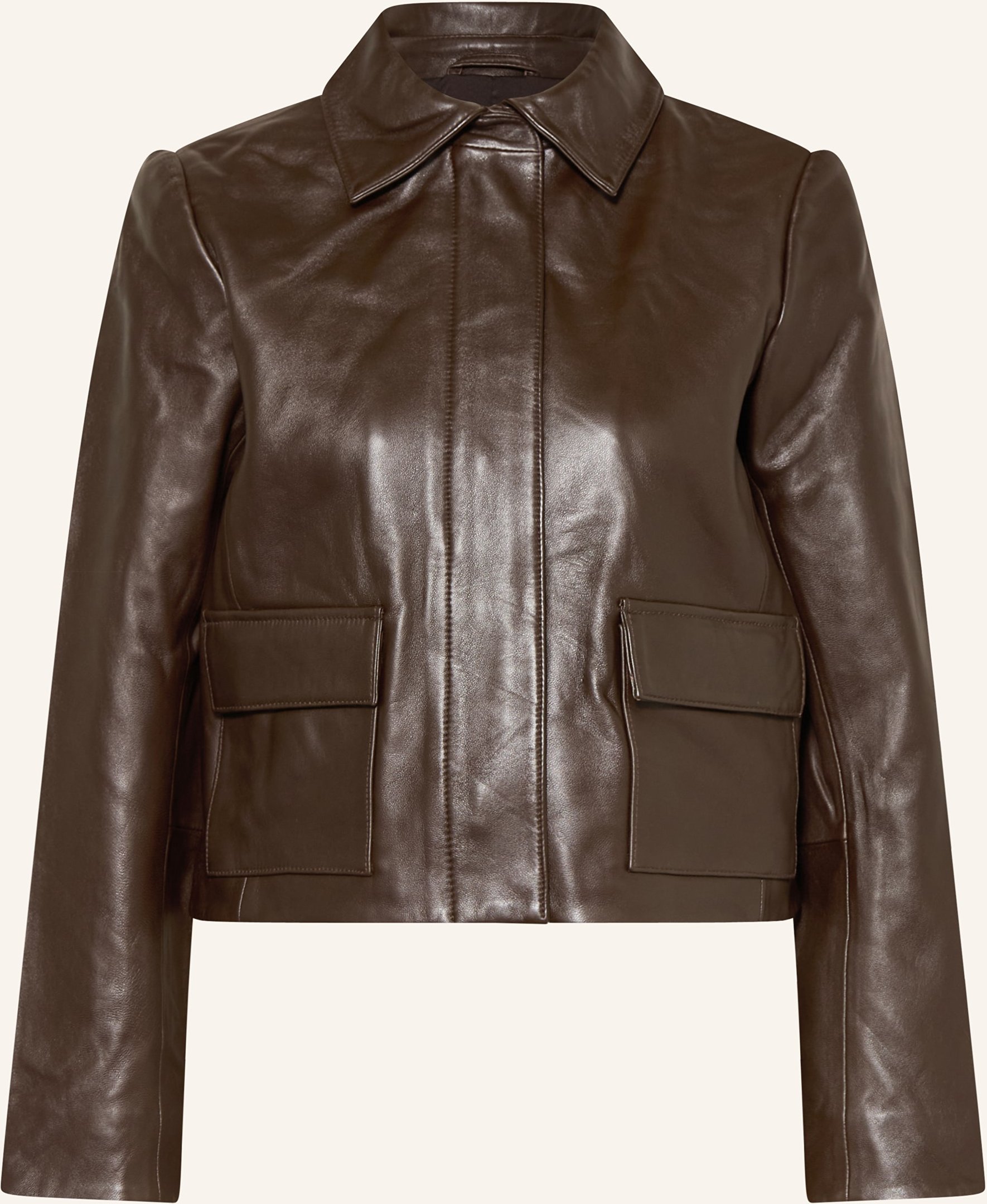 Reiss Lederjacke Drew braun