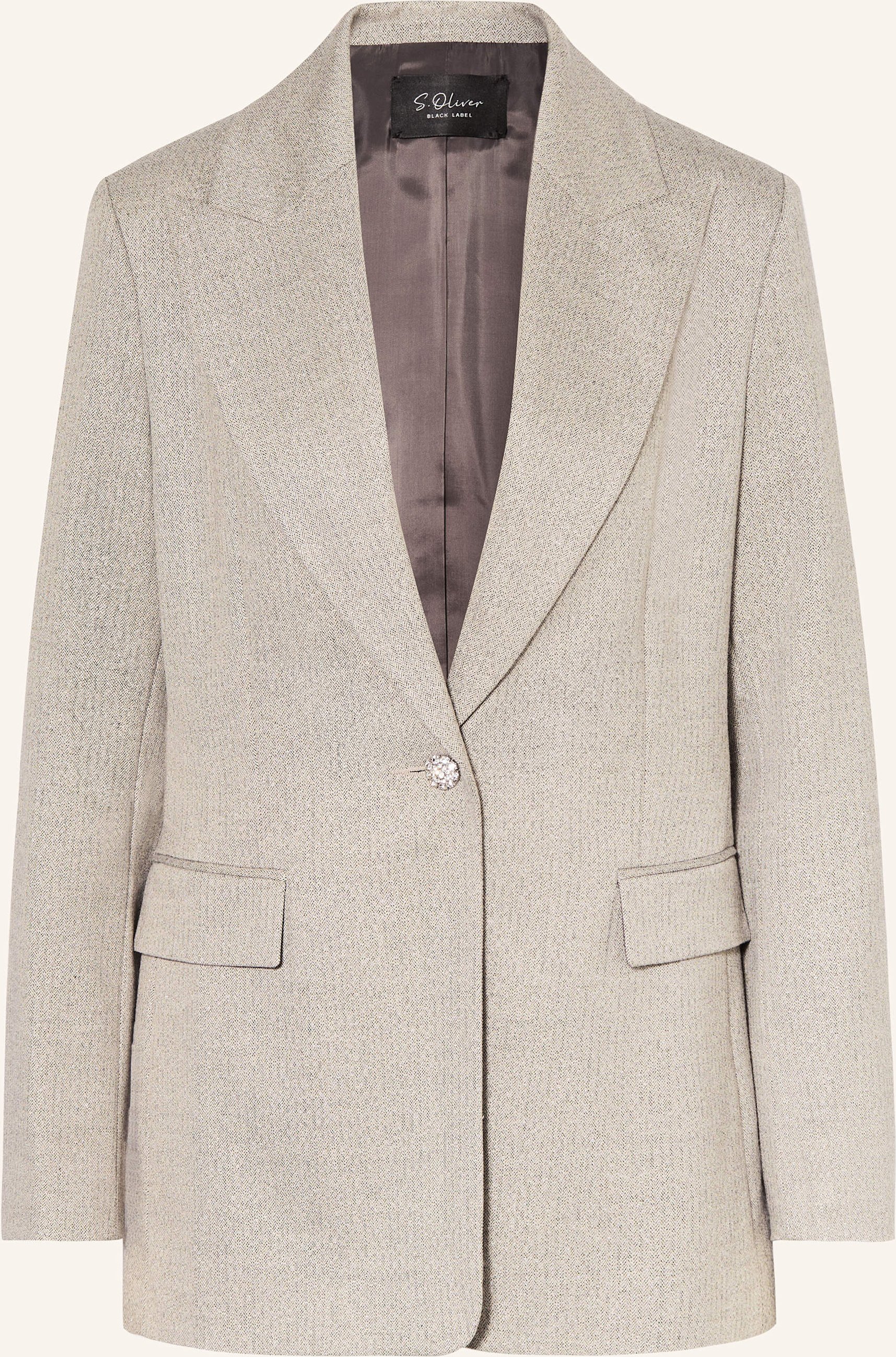 S.Oliver Black Label Blazer Mit Glitzergarn grau