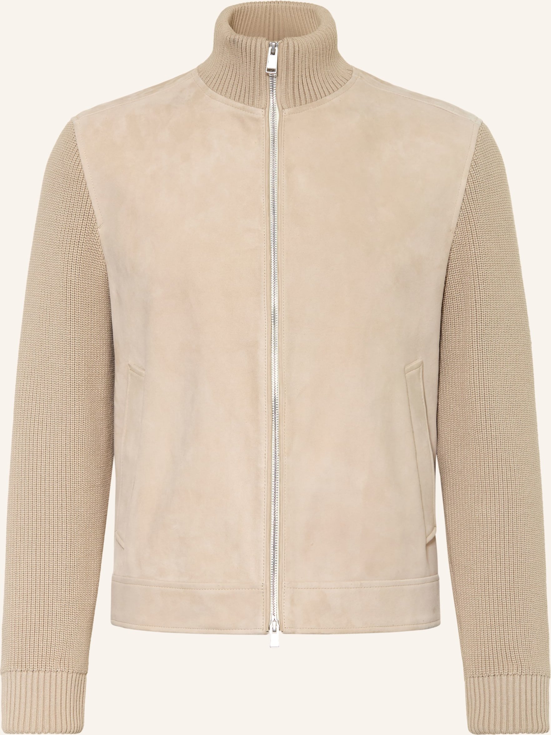 Boss Lederjacke Maven weiss