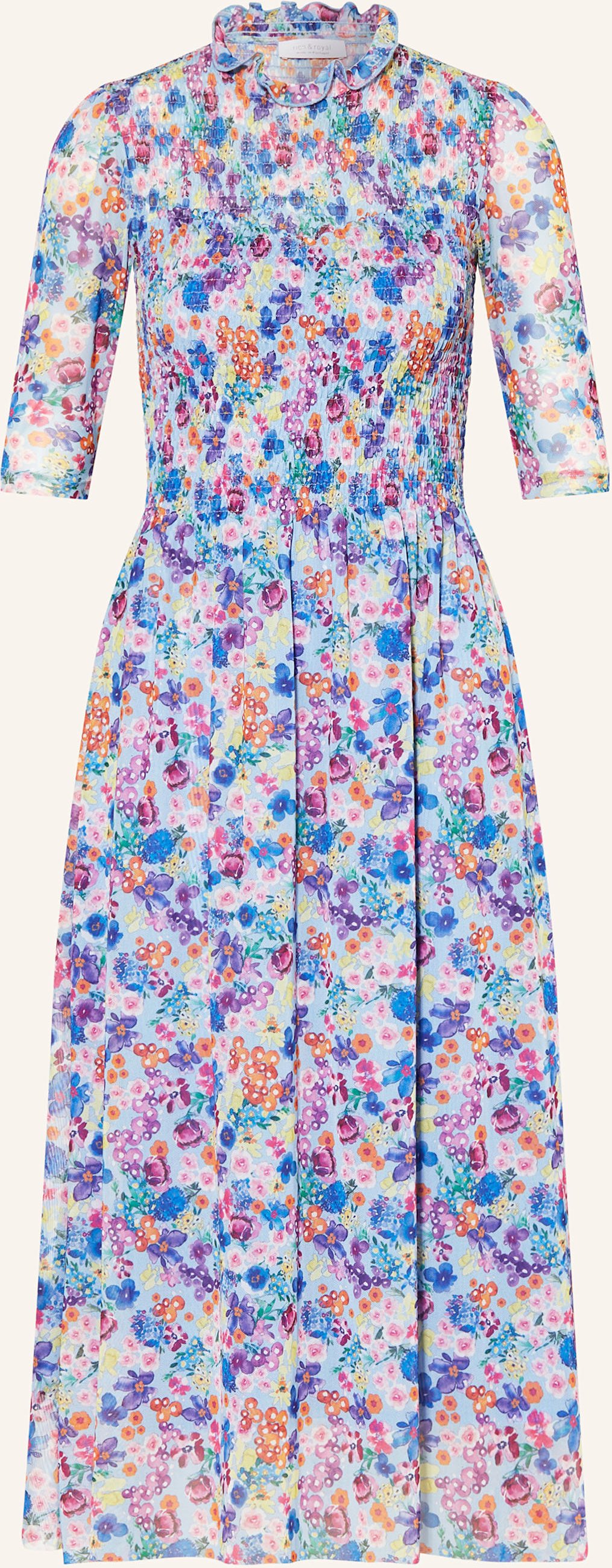 Rich & Royal Mesh-Kleid Mit 3/4-Arm lila