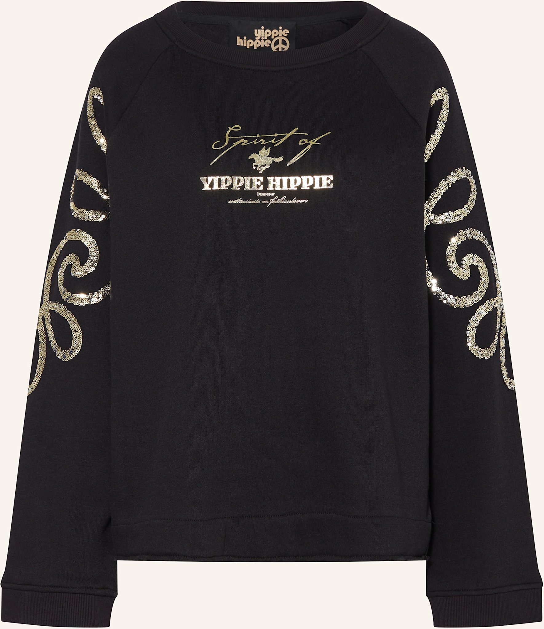 Yippie Hippie Sweatshirt Mit Pailletten schwarz