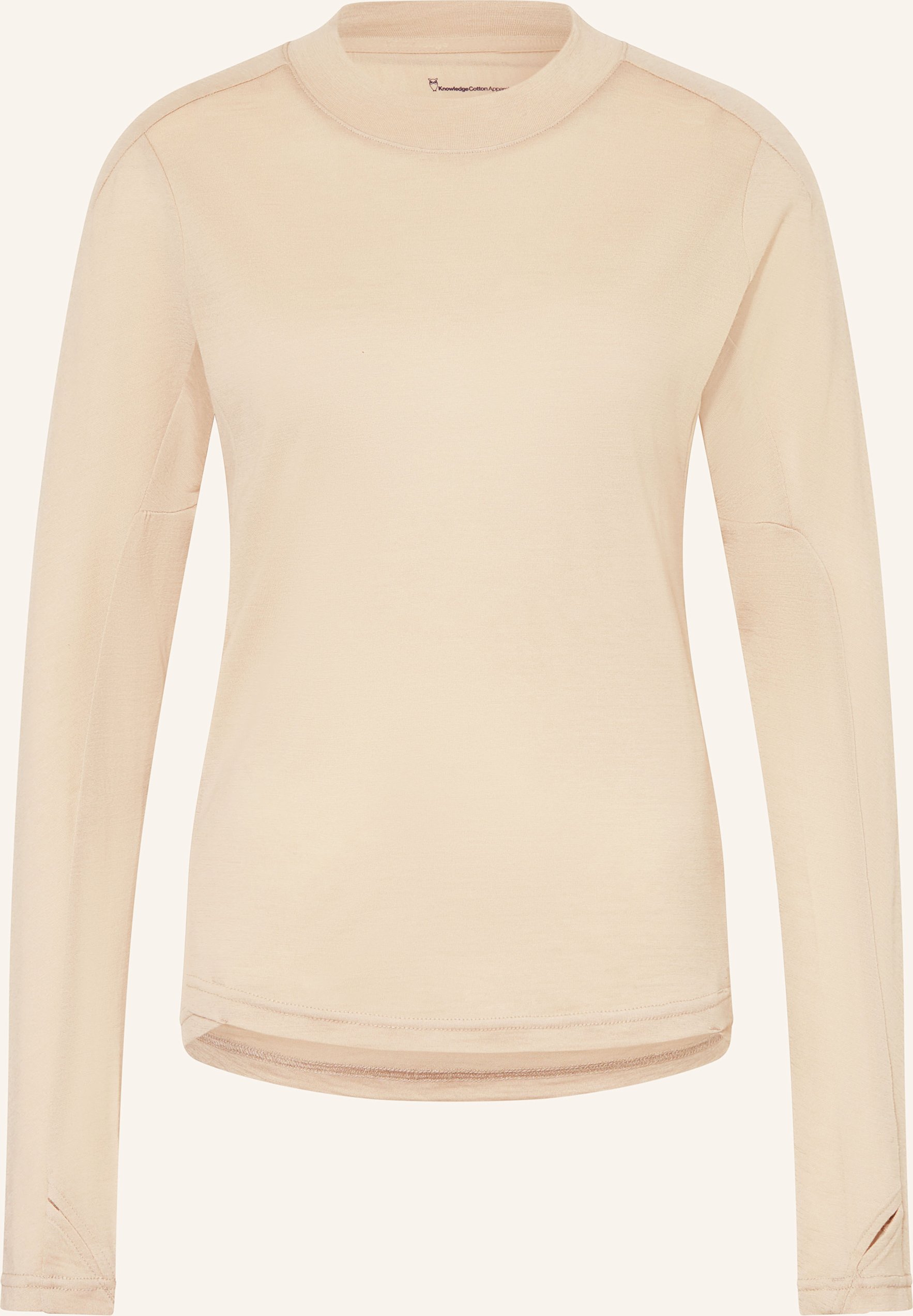 Knowledgecotton Apparel Longsleeve Dynamic Wool 175 Aus Merinowolle beige