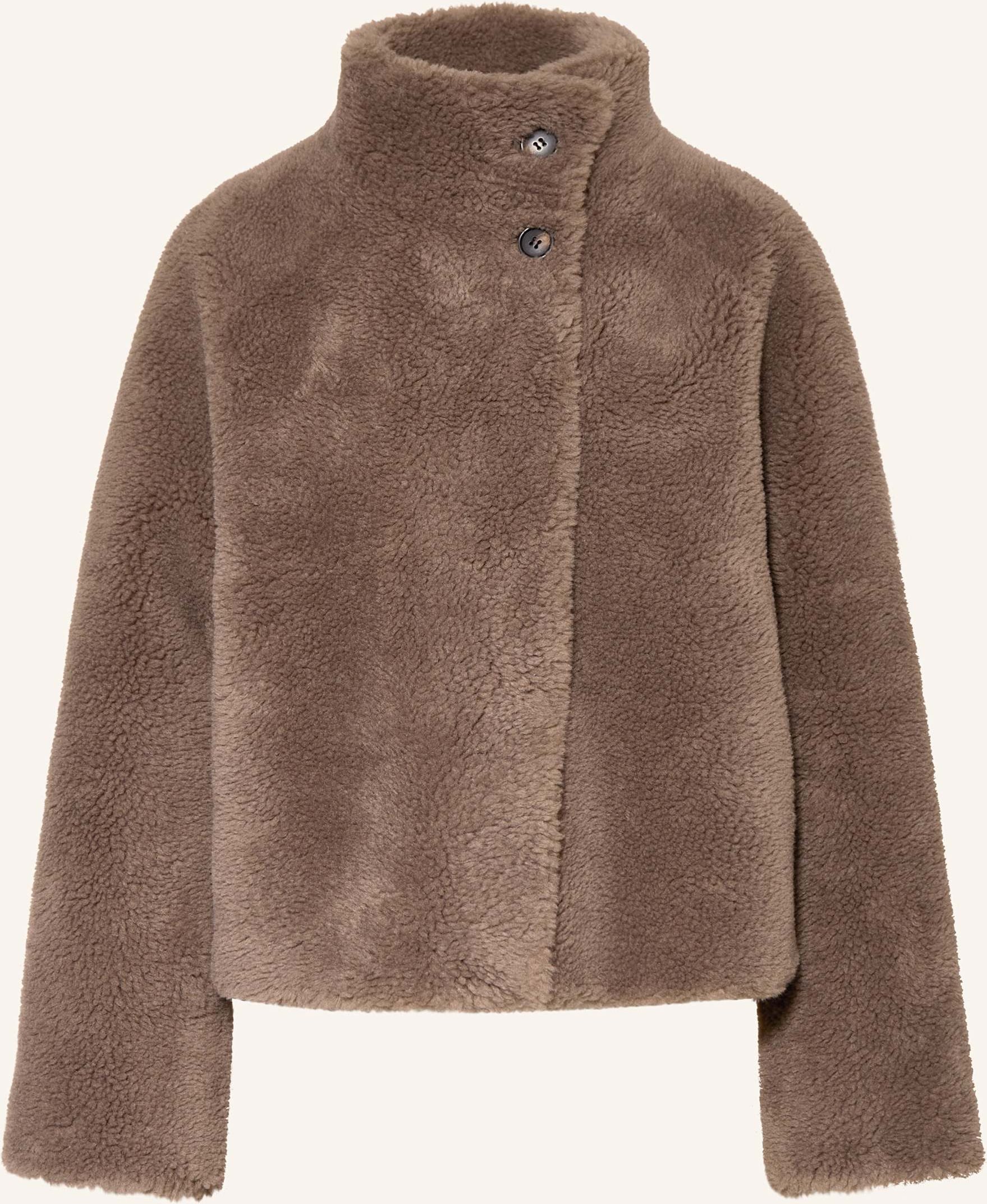 Studio Ar Teddyfell-Jacke Mallow Zum Wenden grau