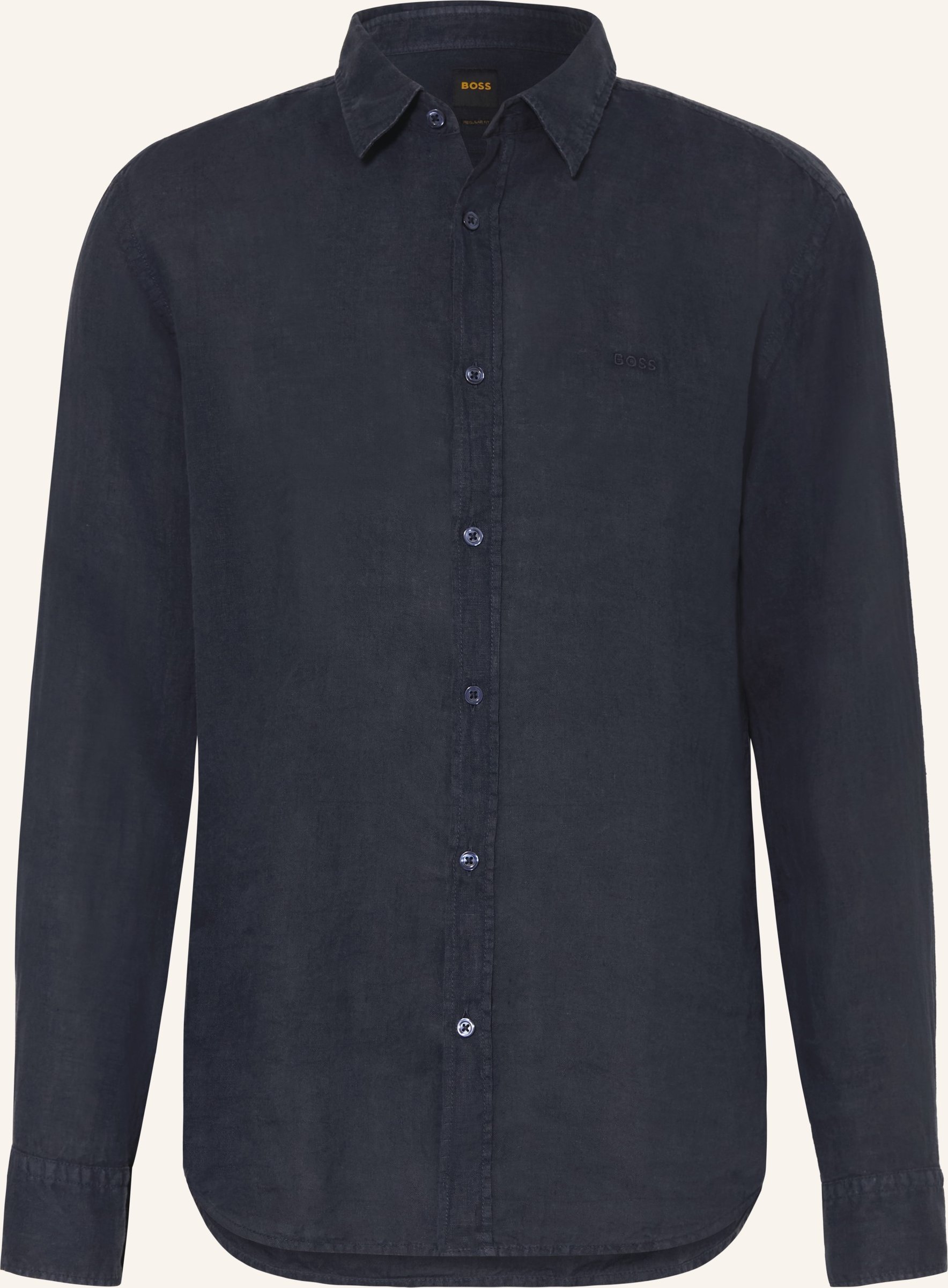 Boss Leinenhemd Relegant Regular Fit blau