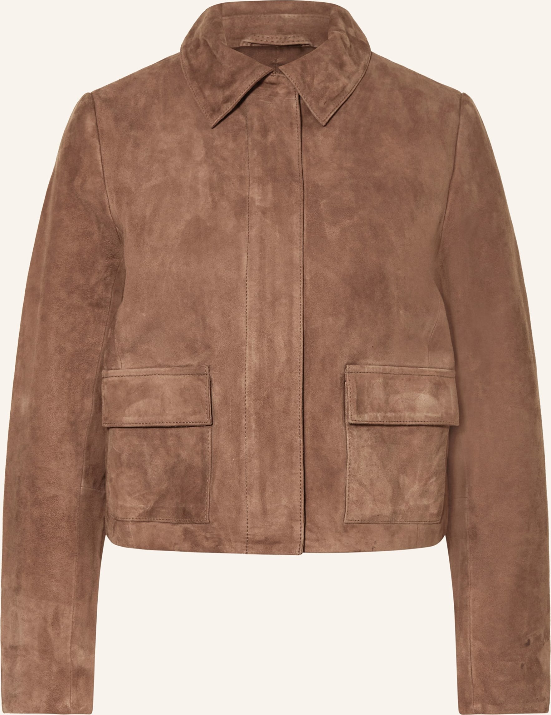 Reiss Lederjacke Drew beige