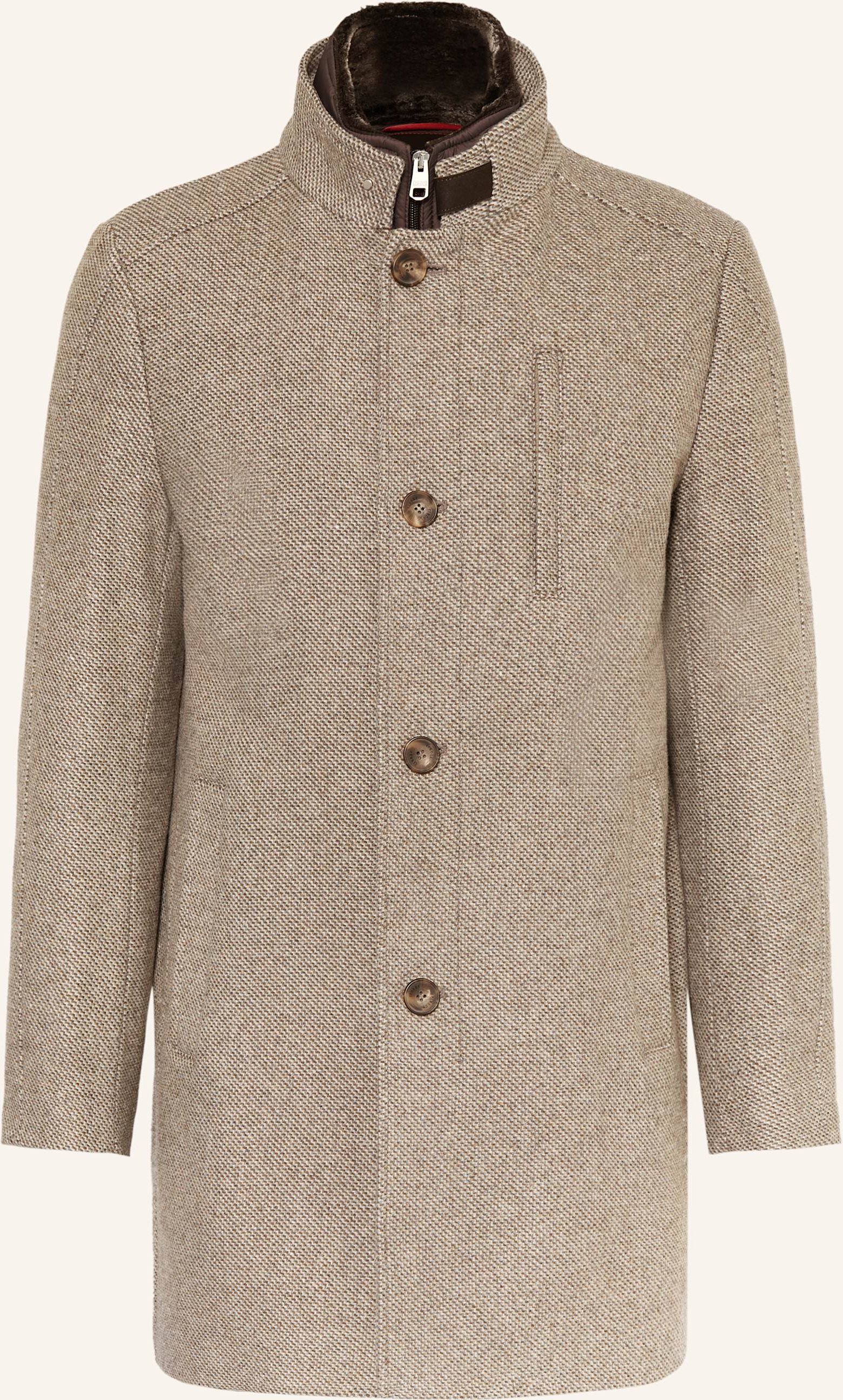 Cinque Mantel Ciarsenal Mit Abnehmbarer Blende Und Kunstpelzbesatz braun