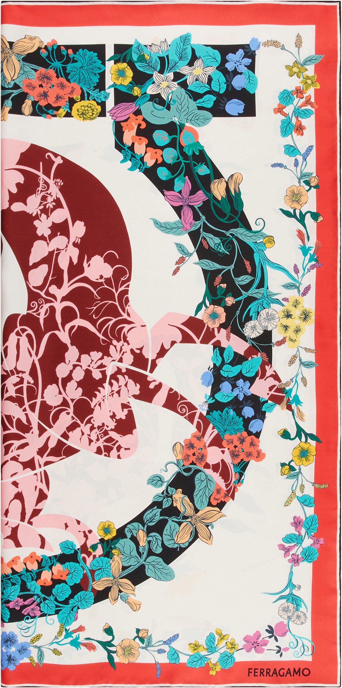 Ferragamo Seidentuch weiss