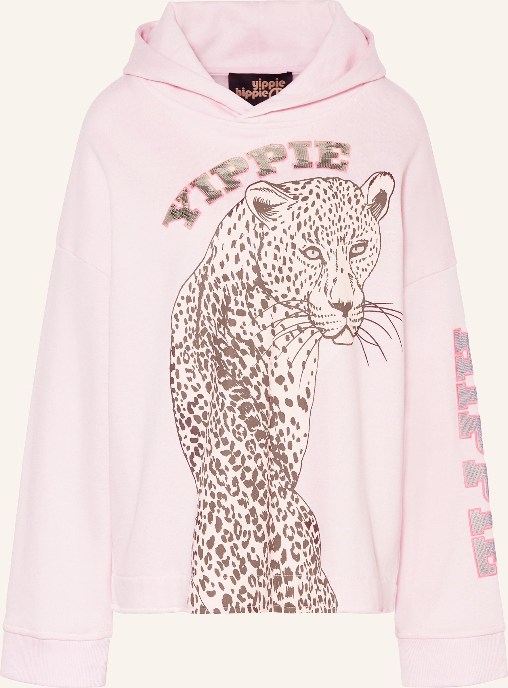 Thumbnail - Yippie Hippie Hoodie Mit Pailletten rosa