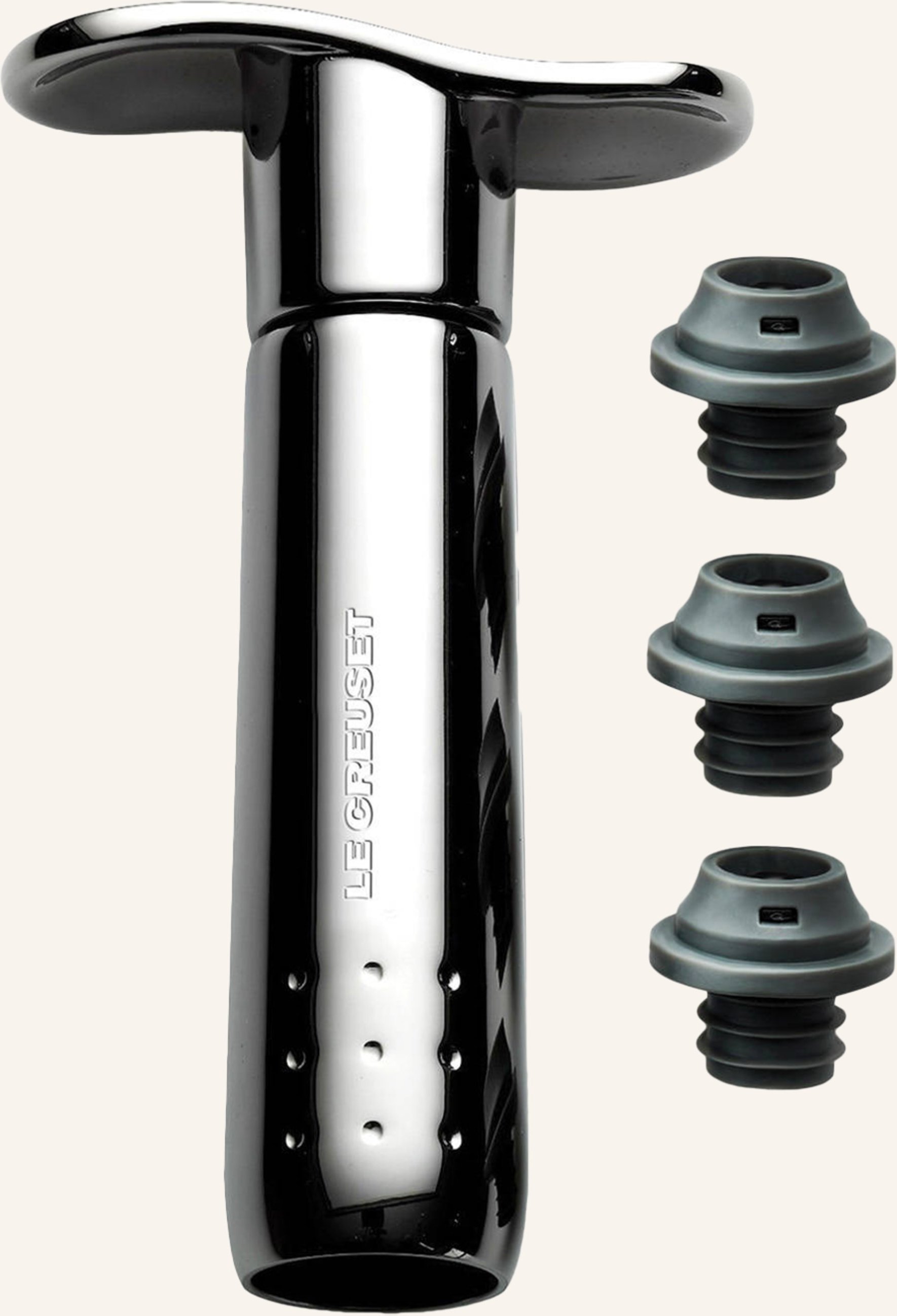 Le Creuset Weinpumpe schwarz