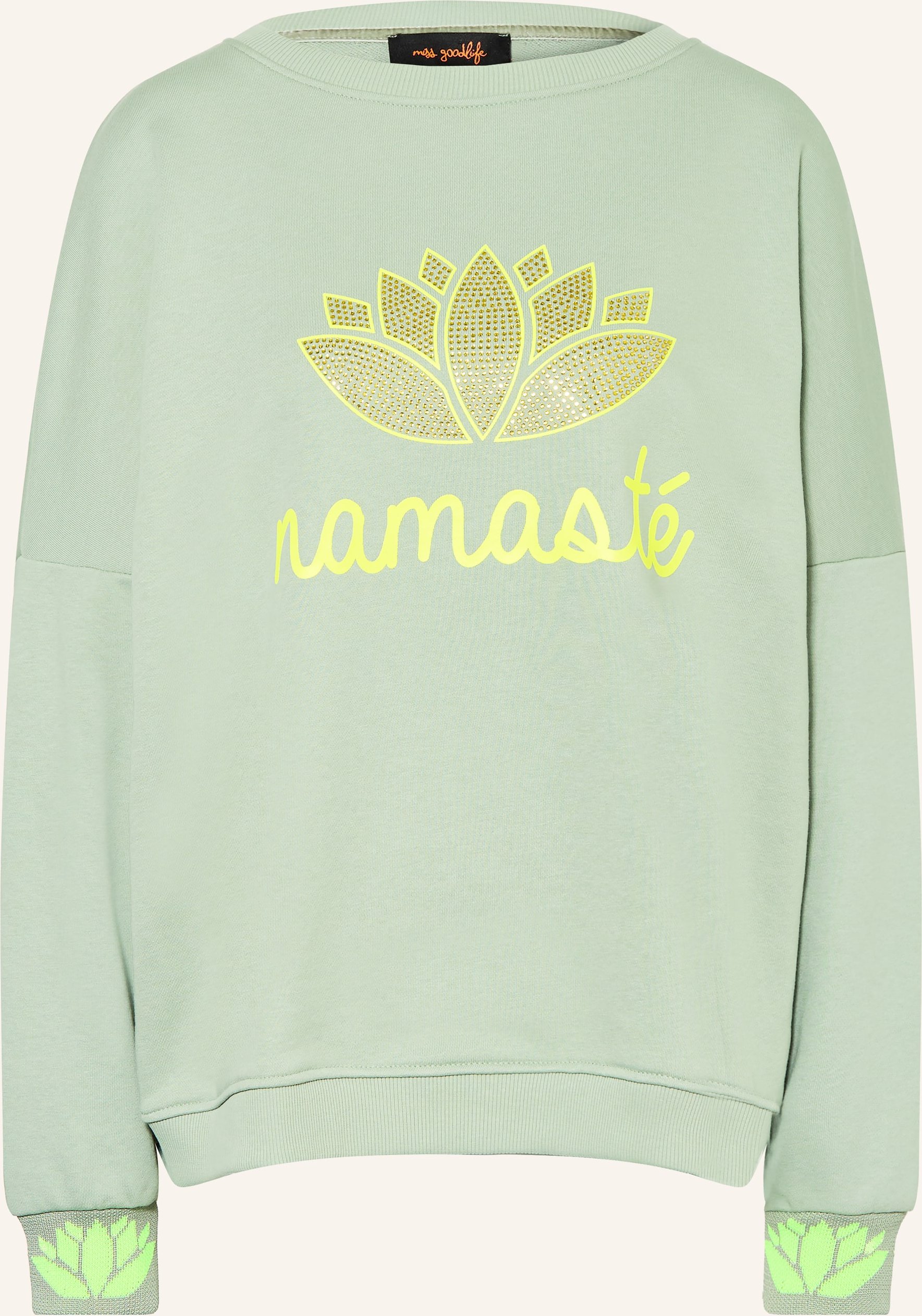 Miss Goodlife Sweatshirt Mit Schmucksteinen gruen