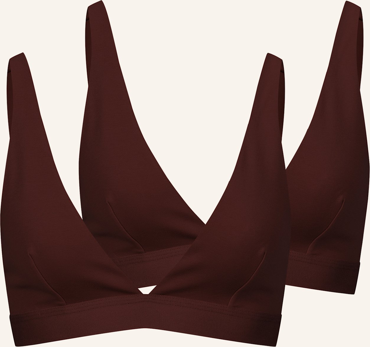 Erlich Textil Erlich Textil 2 Pack Seamless Plunge Bh Casual Cotton Plunge Bh Im 2er Pack braun