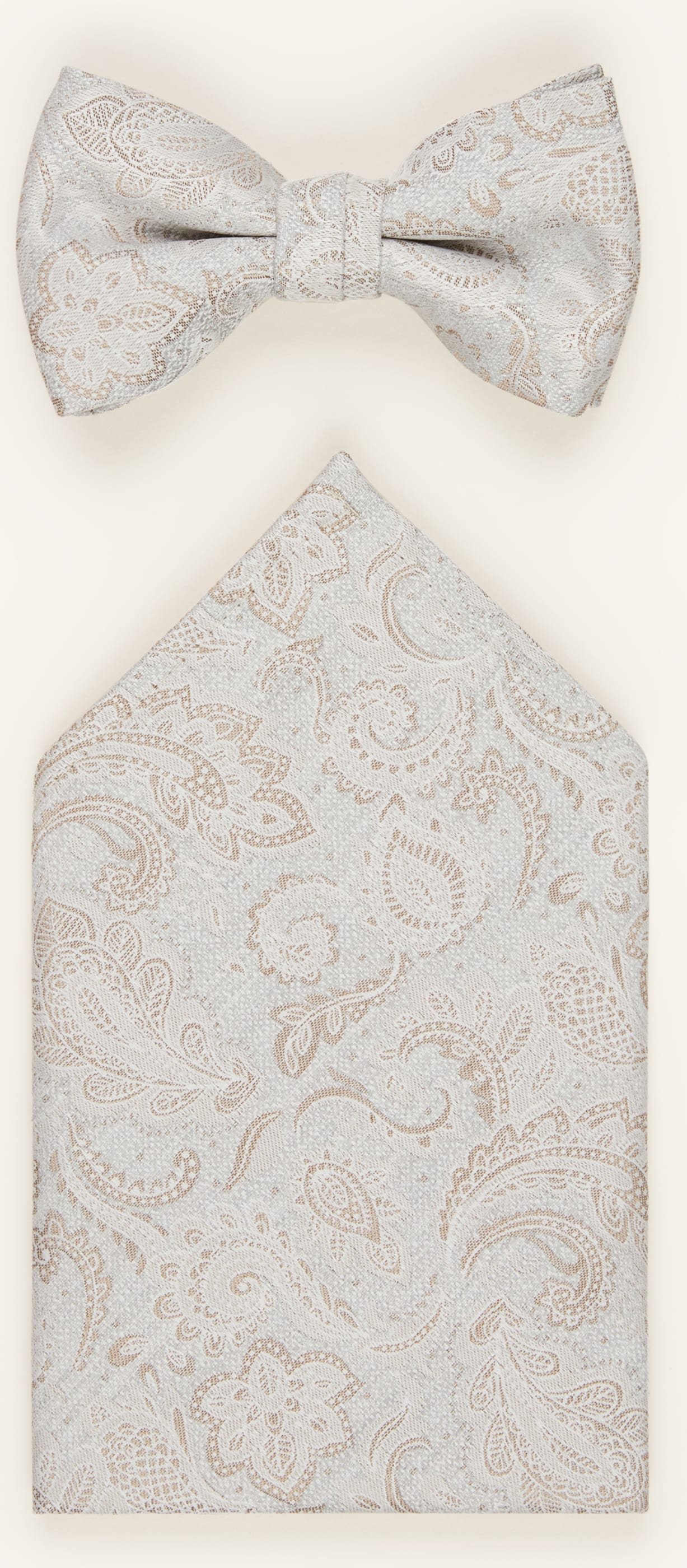 Wilvorst Set: Fliege Und Einstecktuch beige